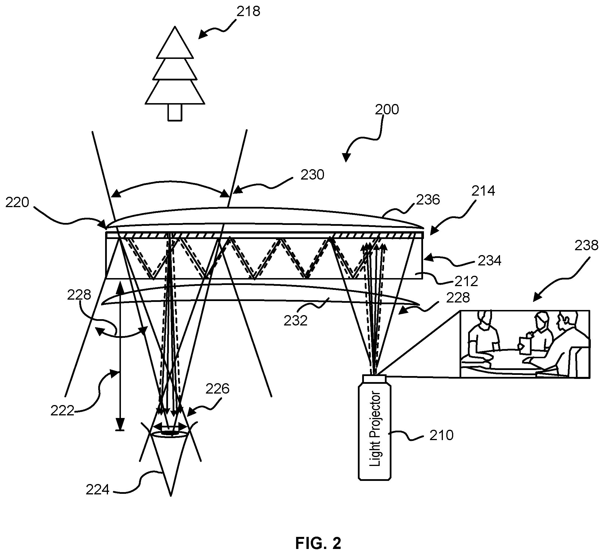 Patent US12345885 Figure 2 – Optical lens set and image combiner