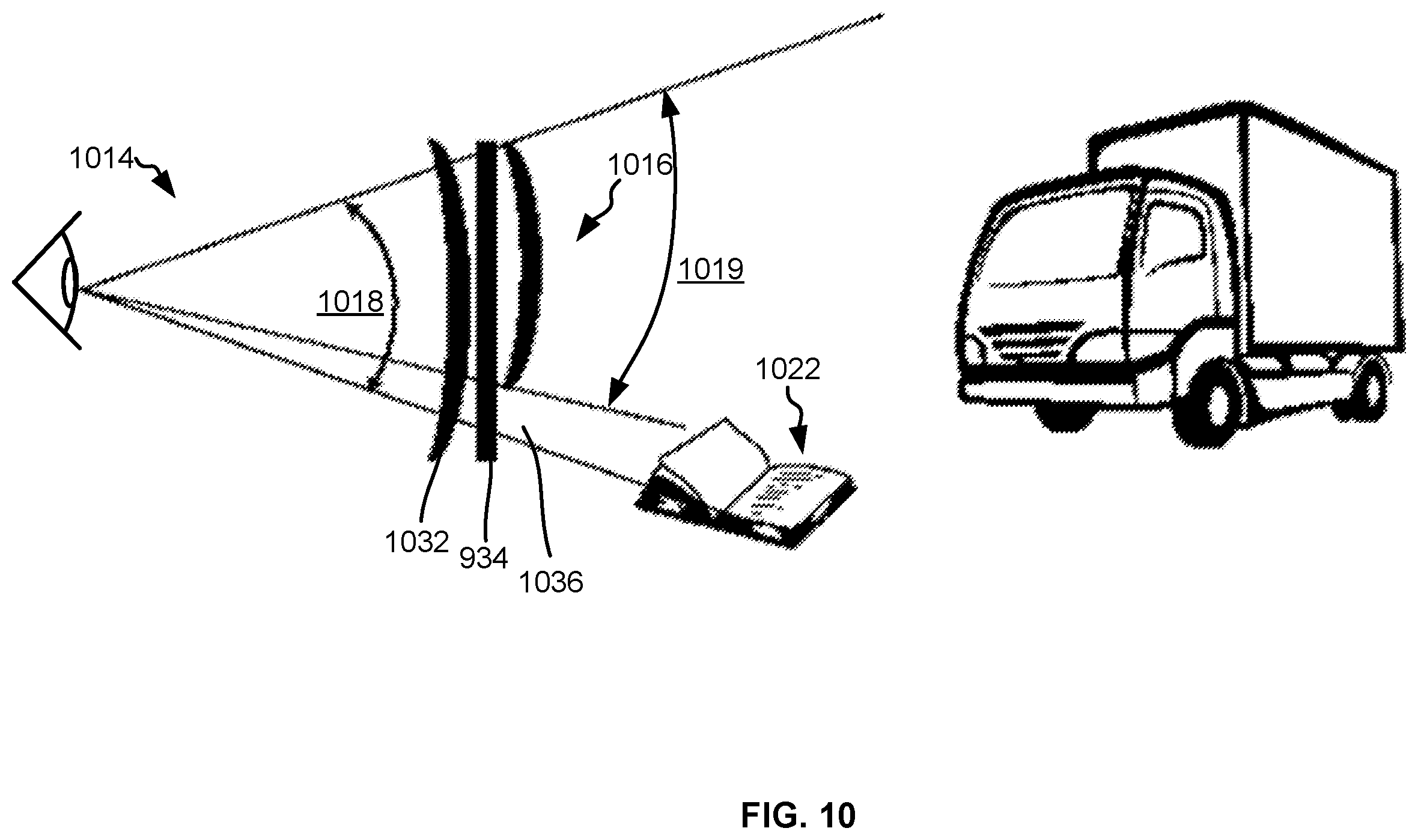 Patent US12345885 Figure 10 – Optical lens set and image combiner