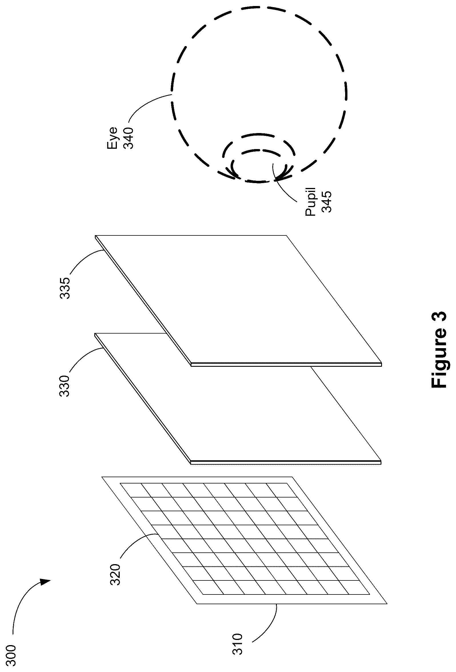 Patent US12345888 Figure 3 – Optical assembly with polarization volume holographic element