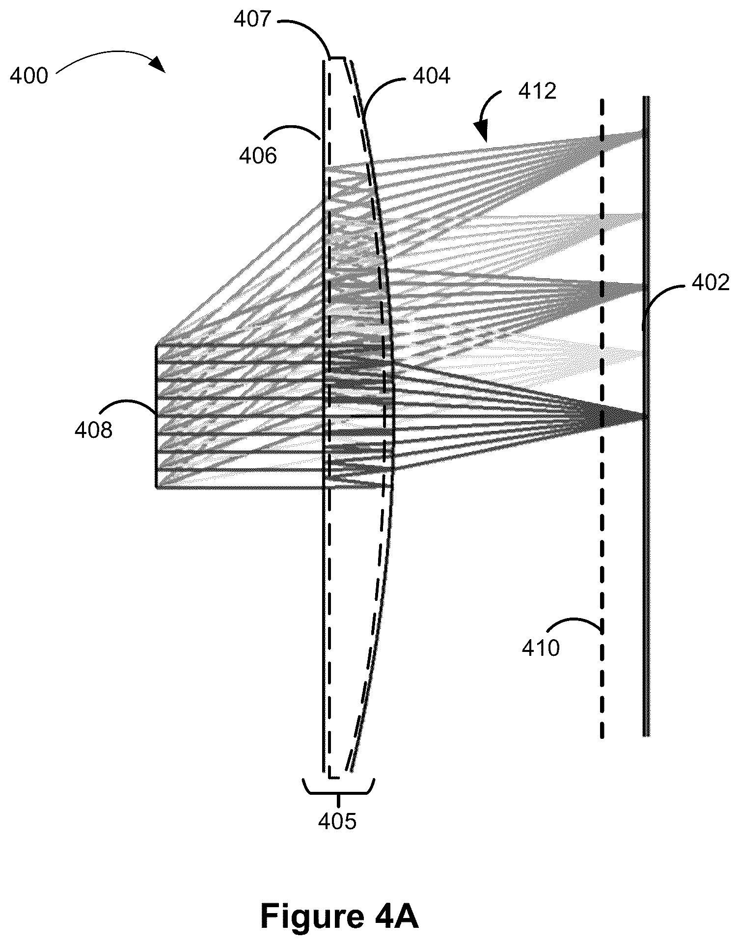 Patent US12345888 Figure 4 – Optical assembly with polarization volume holographic element