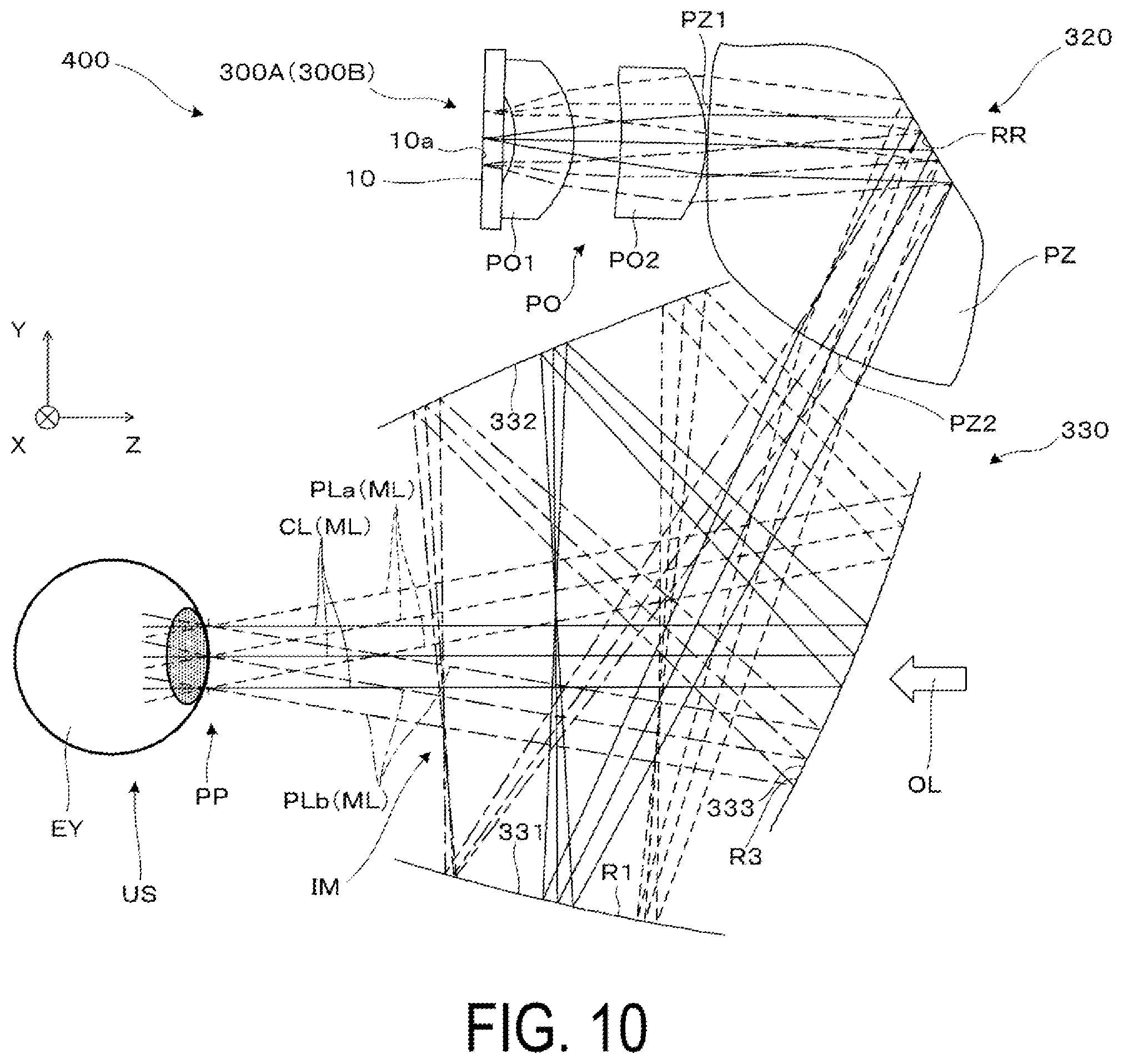 Patent US12345890 Figure 10 – Virtual image display device