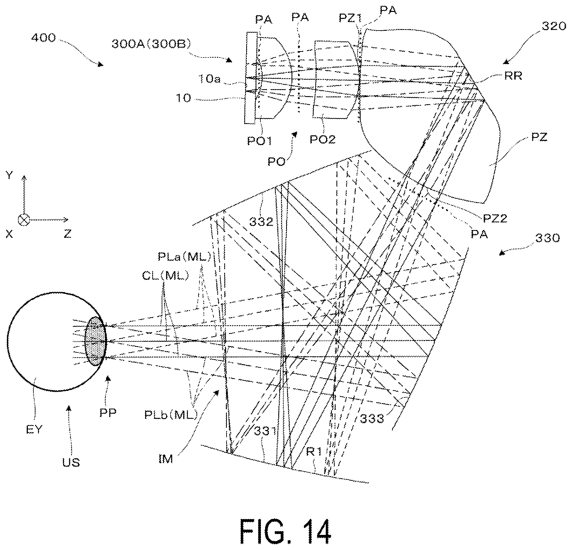 Patent US12345890 Figure 14 – Virtual image display device
