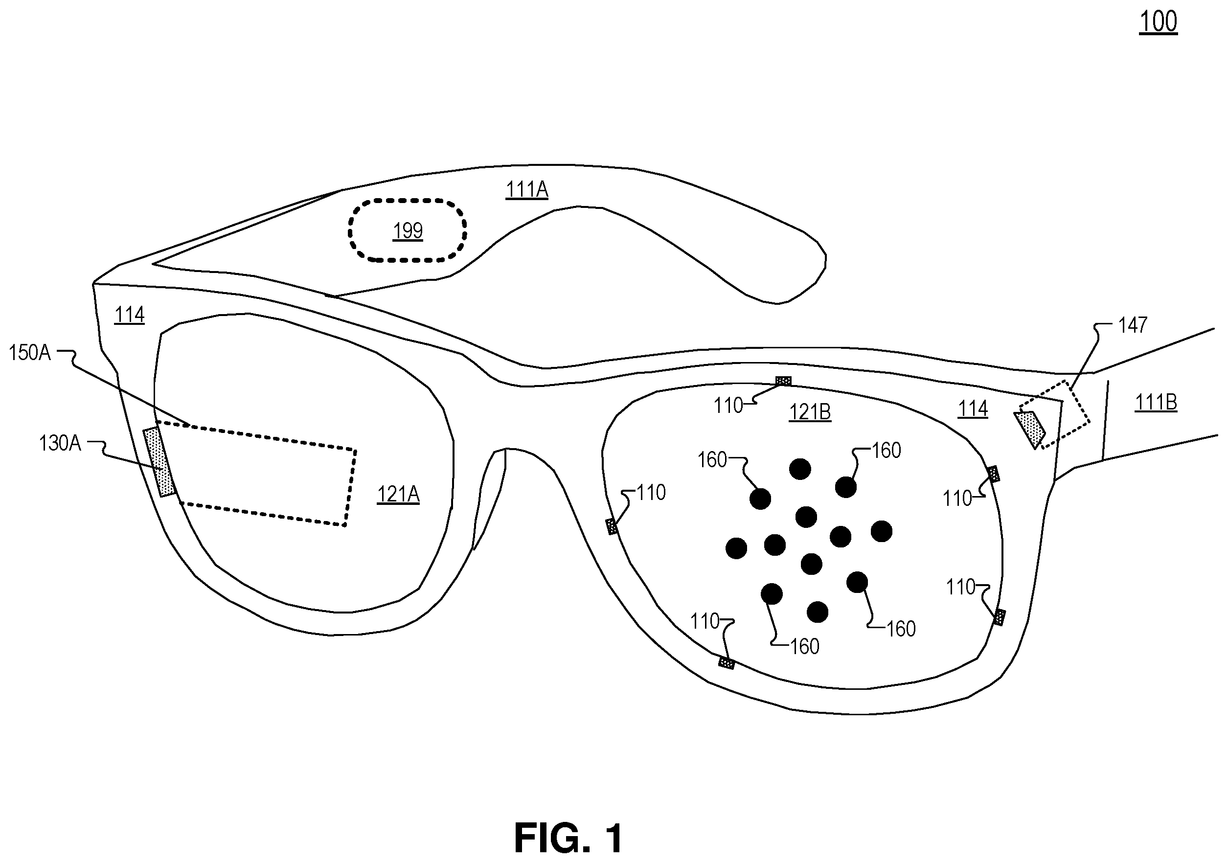 Patent US12345893 Figure 1 – Hot mirror optical cavity and infield illumination
