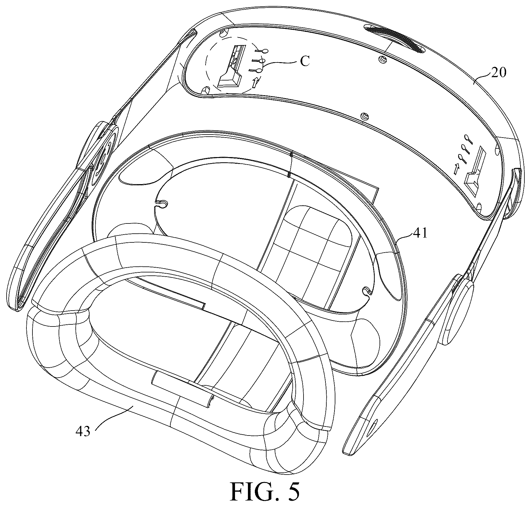 Patent US12345895 Figure 5 – Virtual reality (VR) strap system and VR apparatus