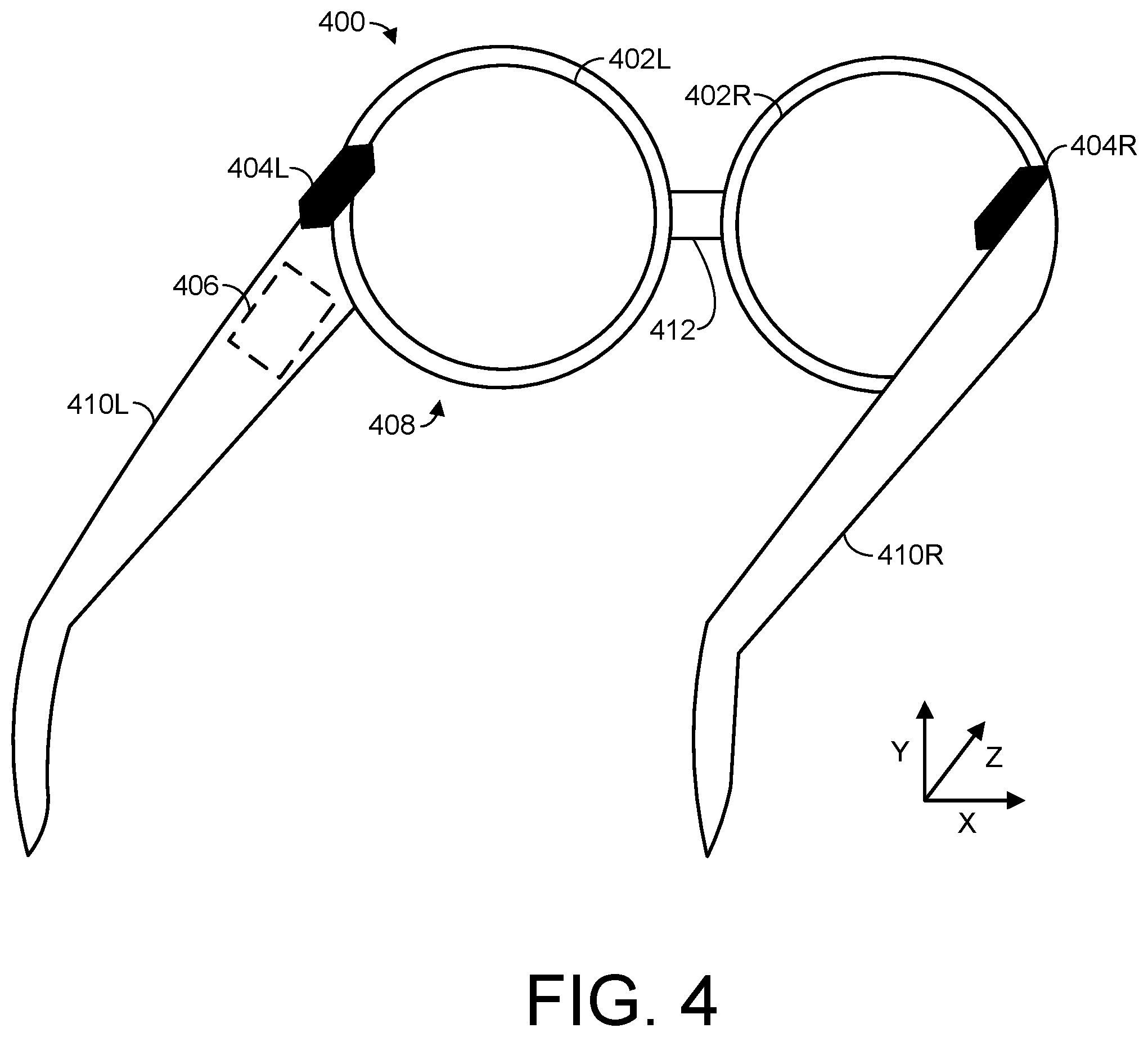 Patent US12345896 Figure 4 – Head-mounted display alignment assessment