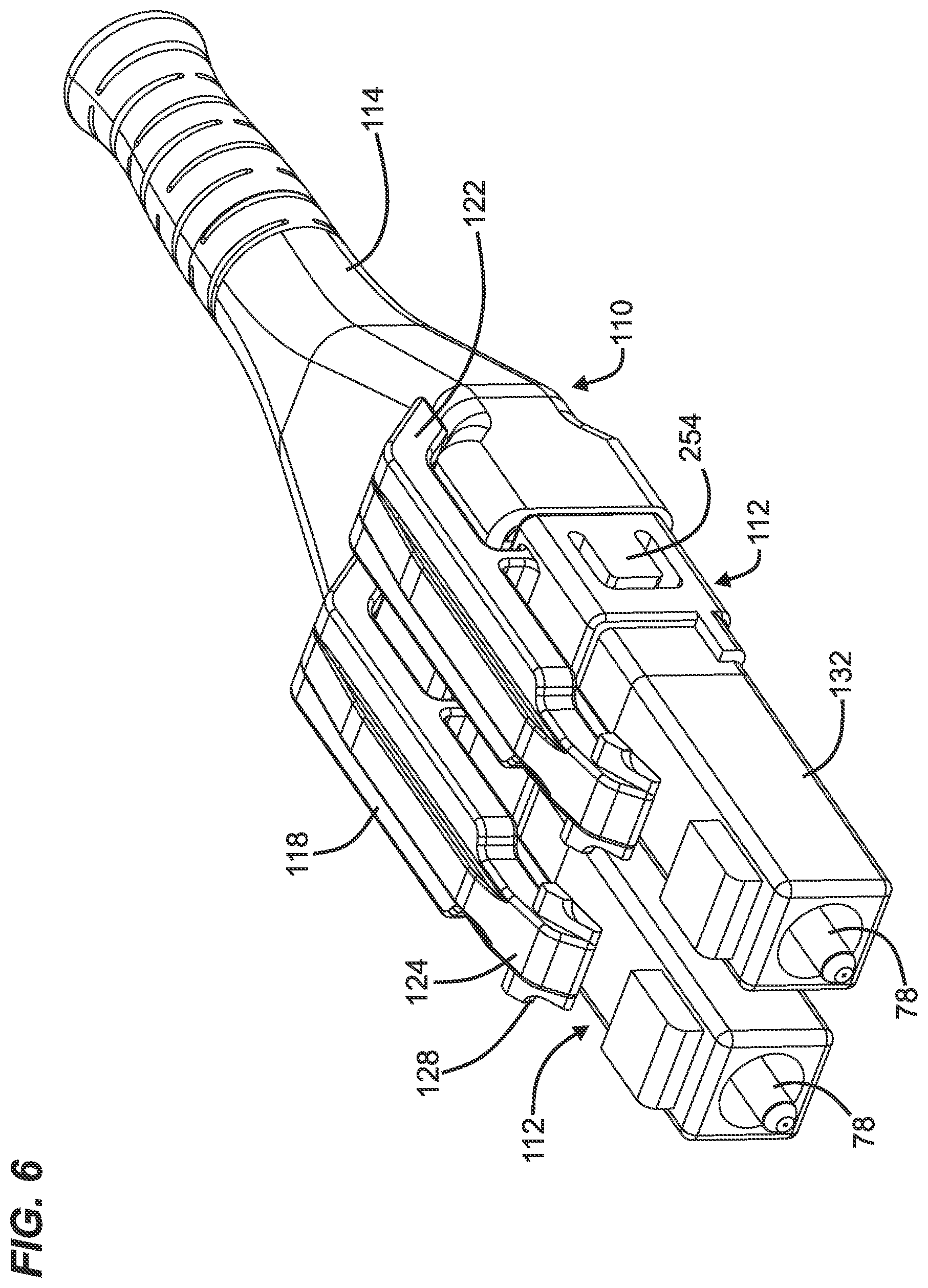 Patent US12345925 Figure 5 – Telecommunications connector with latch release mechanism