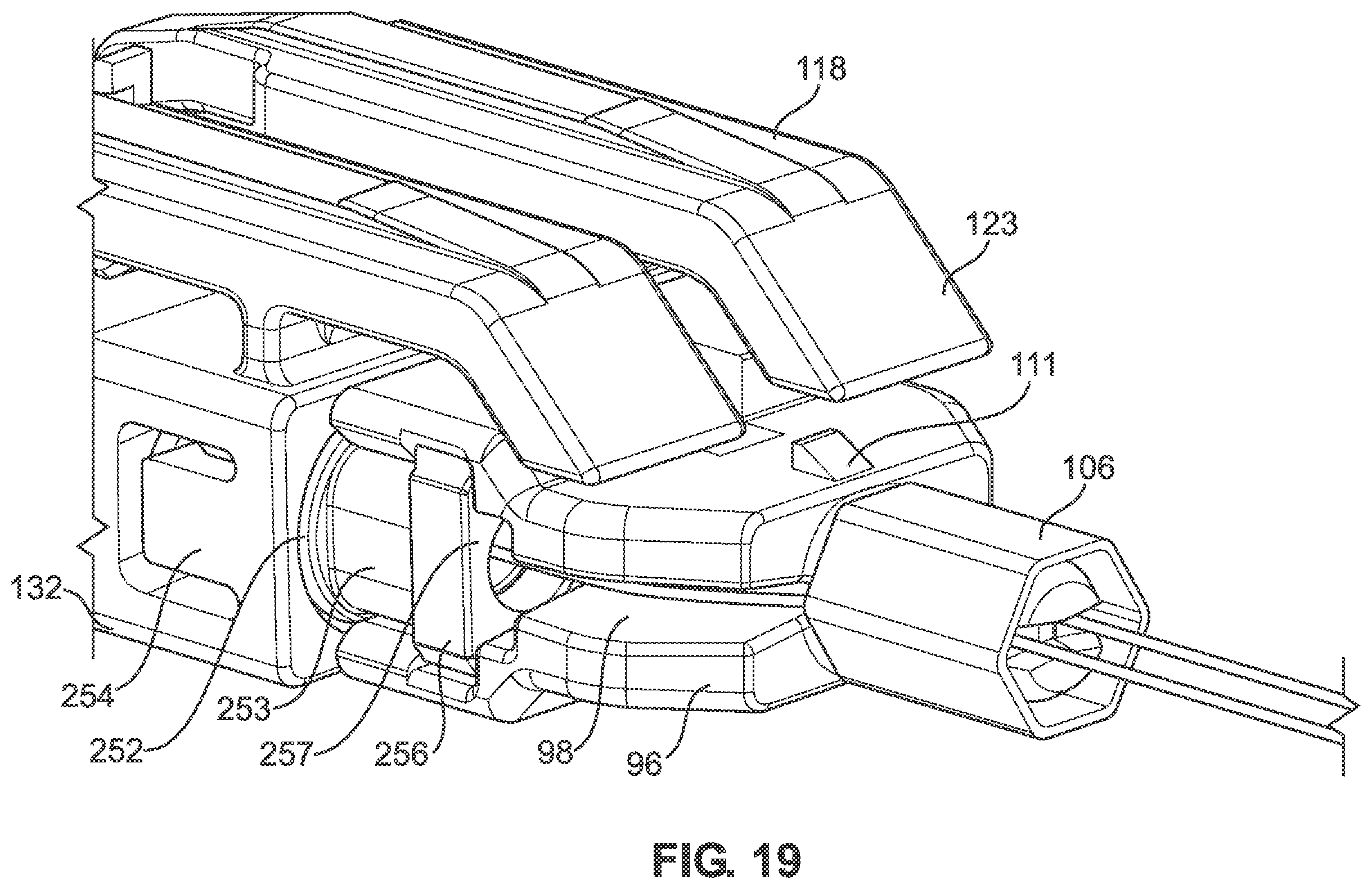 Patent US12345925 Figure 18 – Telecommunications connector with latch release mechanism