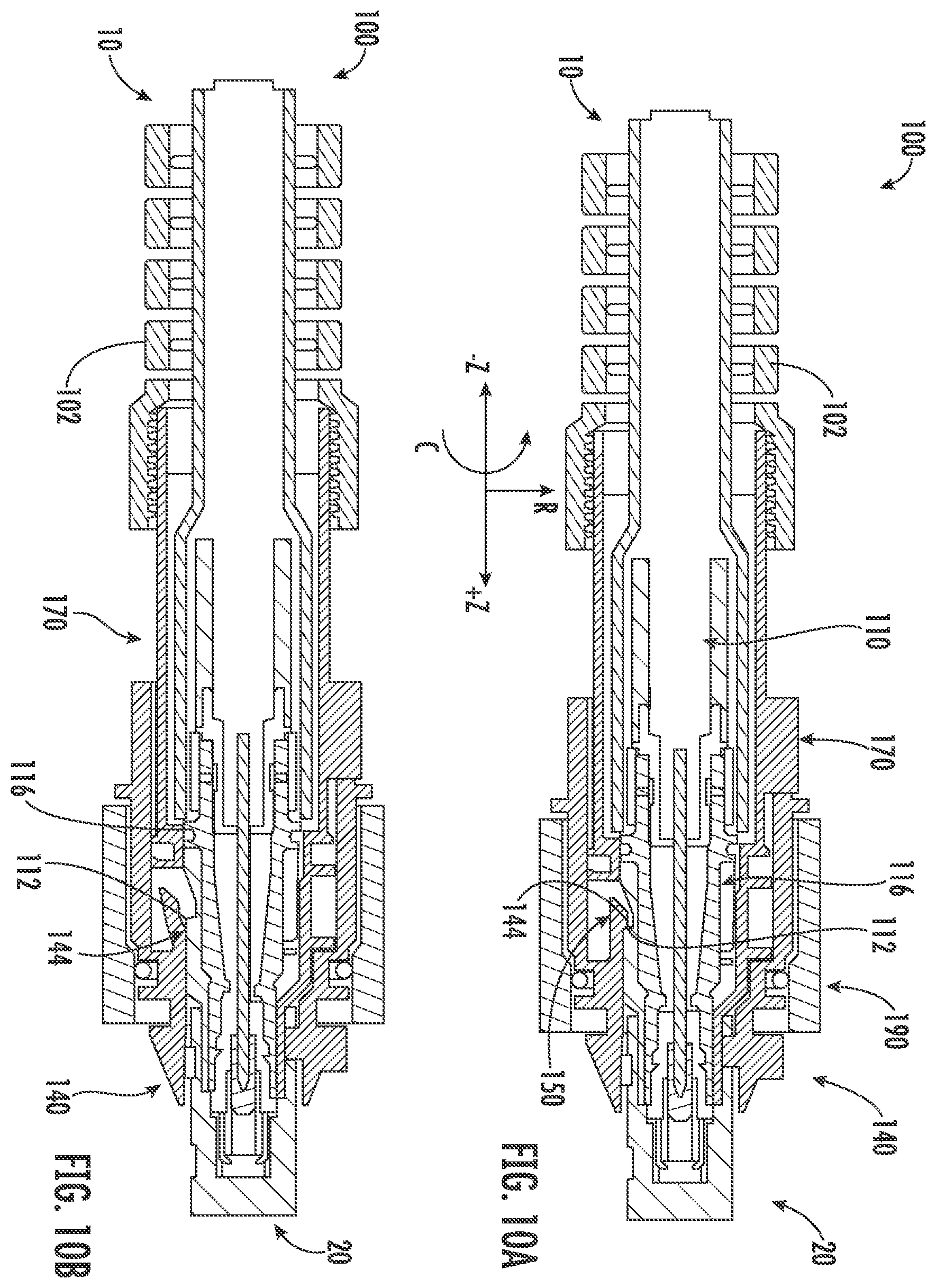 Patent US12345927 Figure 10 – Fiber optic adapter assemblies including a conversion housing and a release housing
