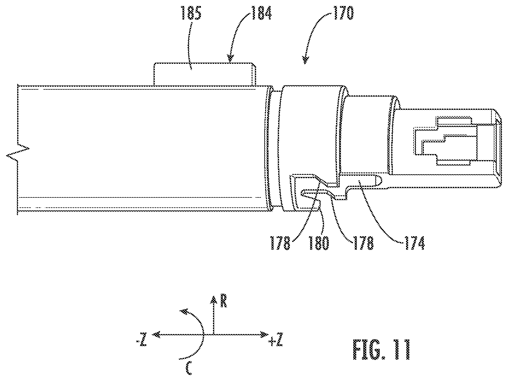 Patent US12345927 Figure 11 – Fiber optic adapter assemblies including a conversion housing and a release housing