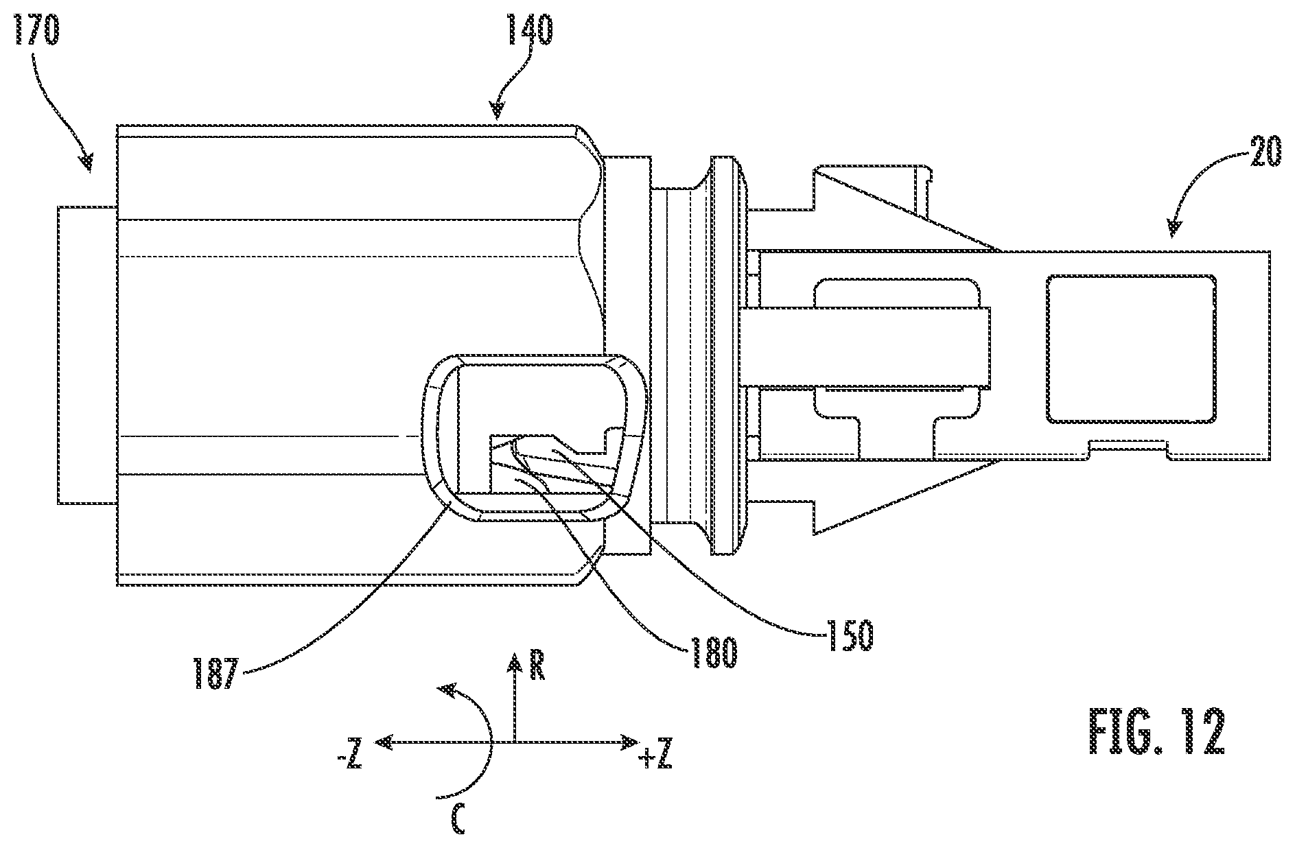 Patent US12345927 Figure 12 – Fiber optic adapter assemblies including a conversion housing and a release housing