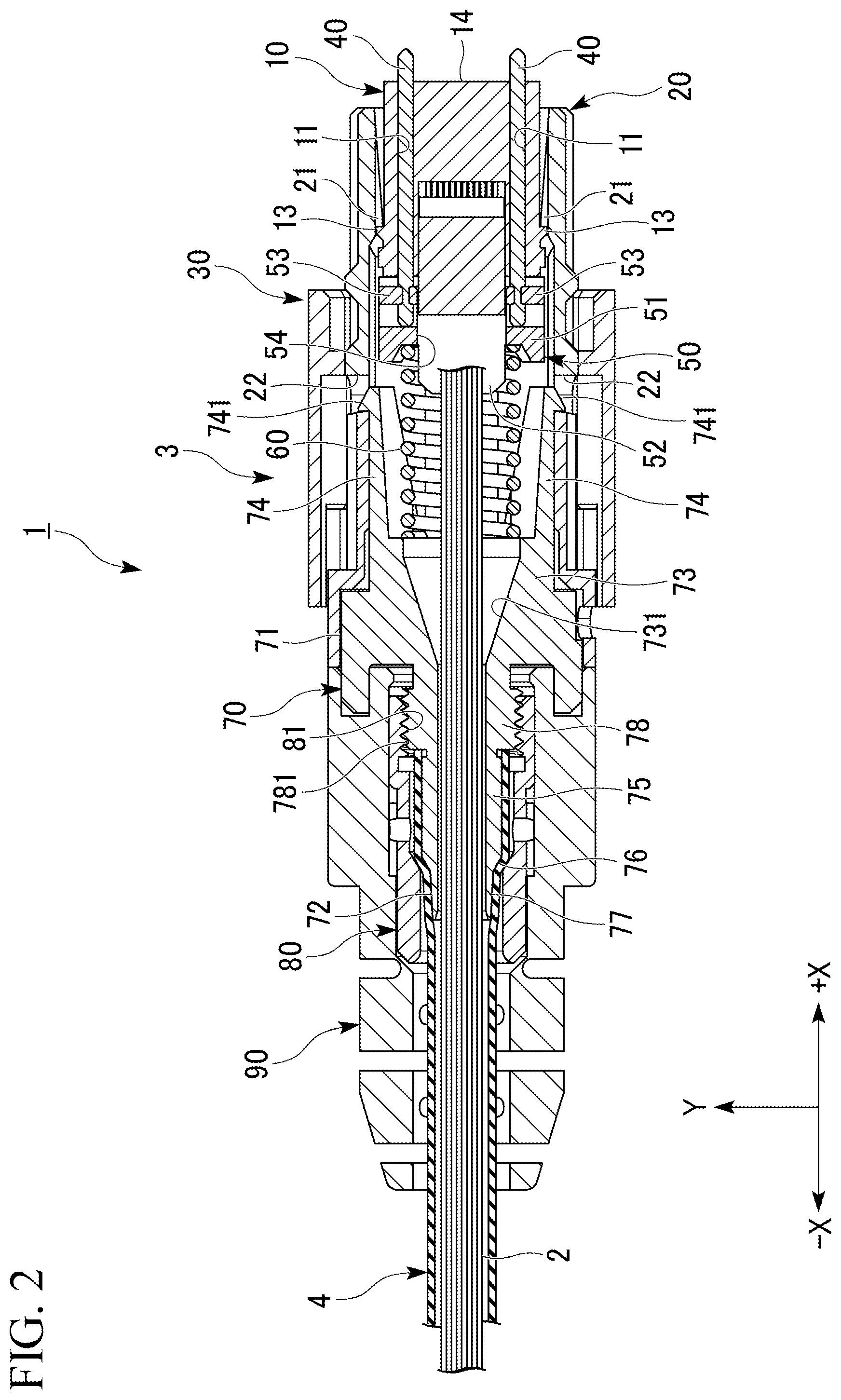 Patent US12345928 Figure 2 – End part structure for optical connectors
