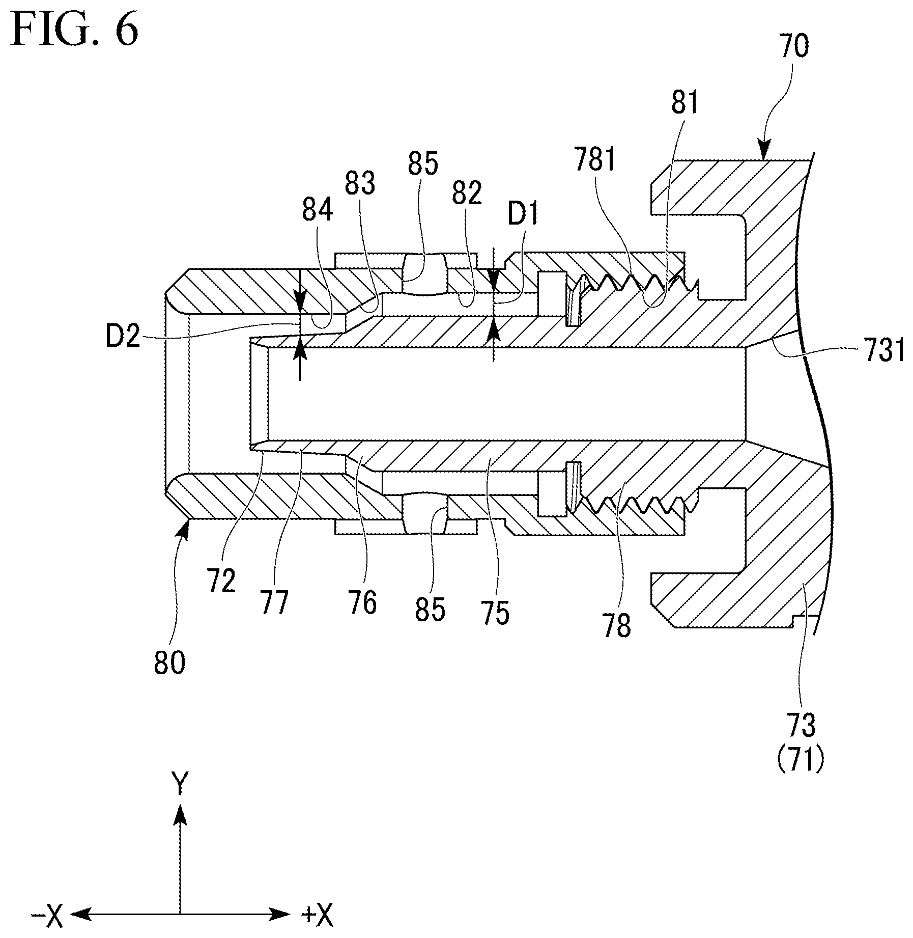 Patent US12345928 Figure 6 – End part structure for optical connectors