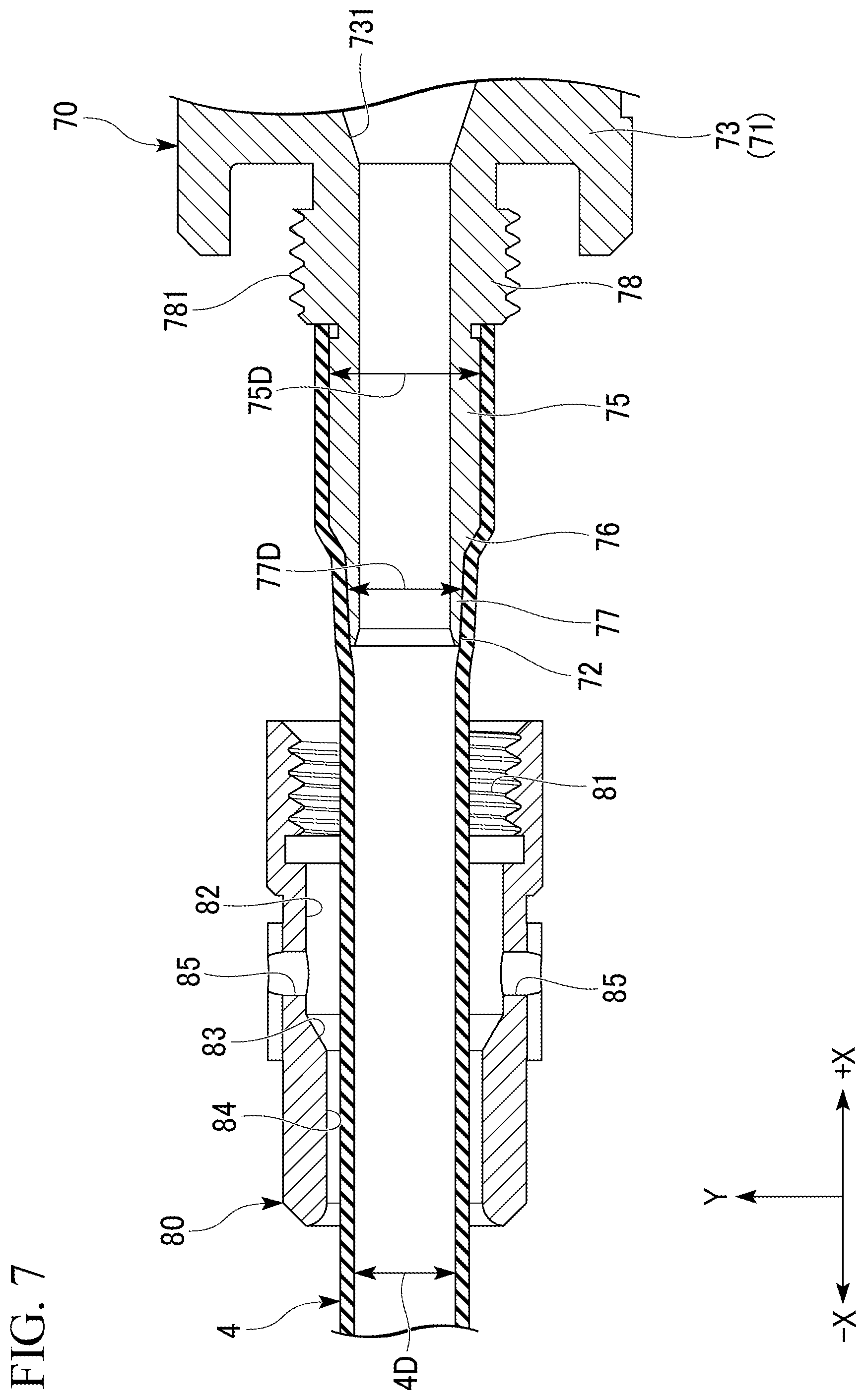 Patent US12345928 Figure 7 – End part structure for optical connectors