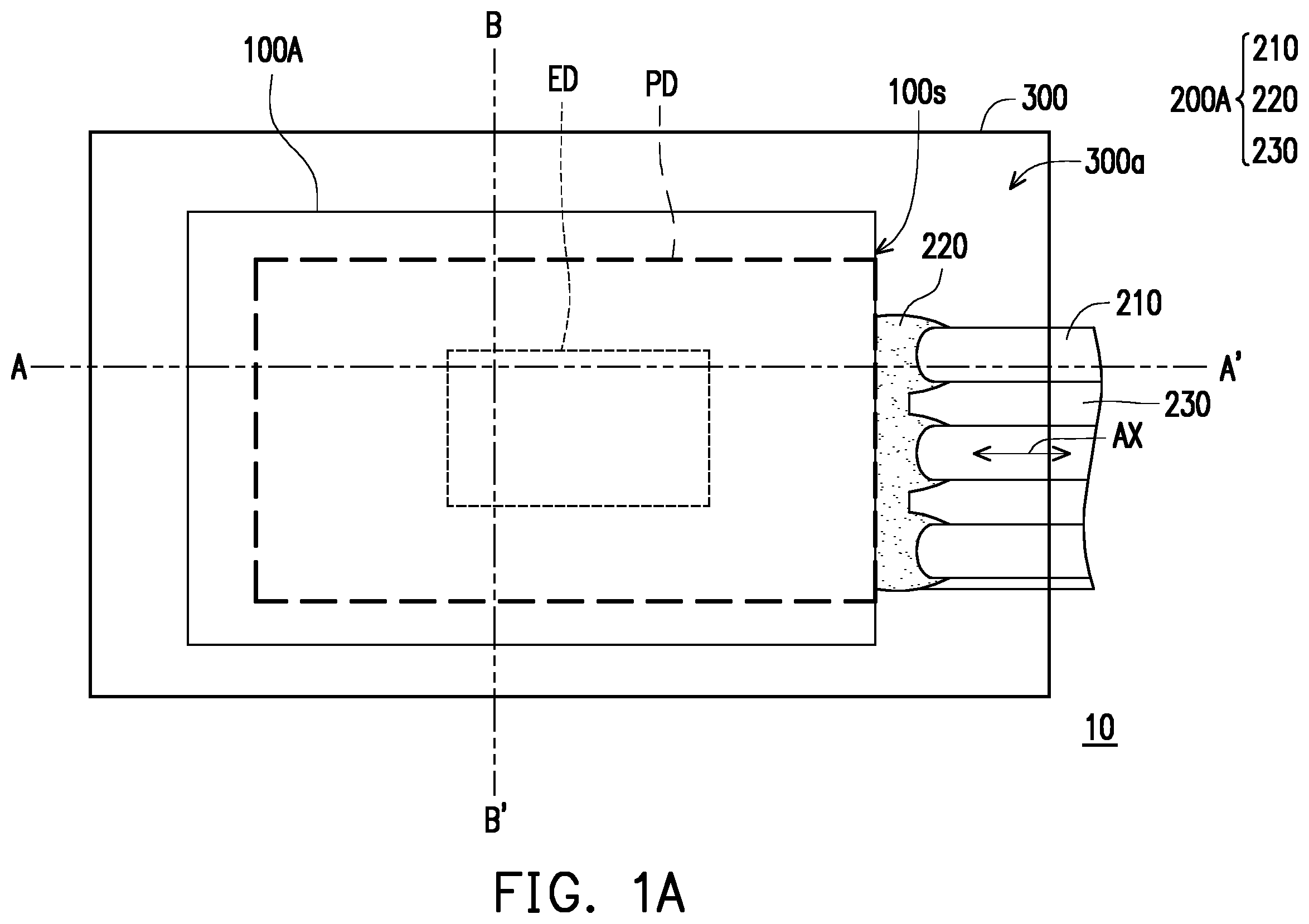 Patent US12345935 Figure 1 – Package assembly and manufacturing method thereof