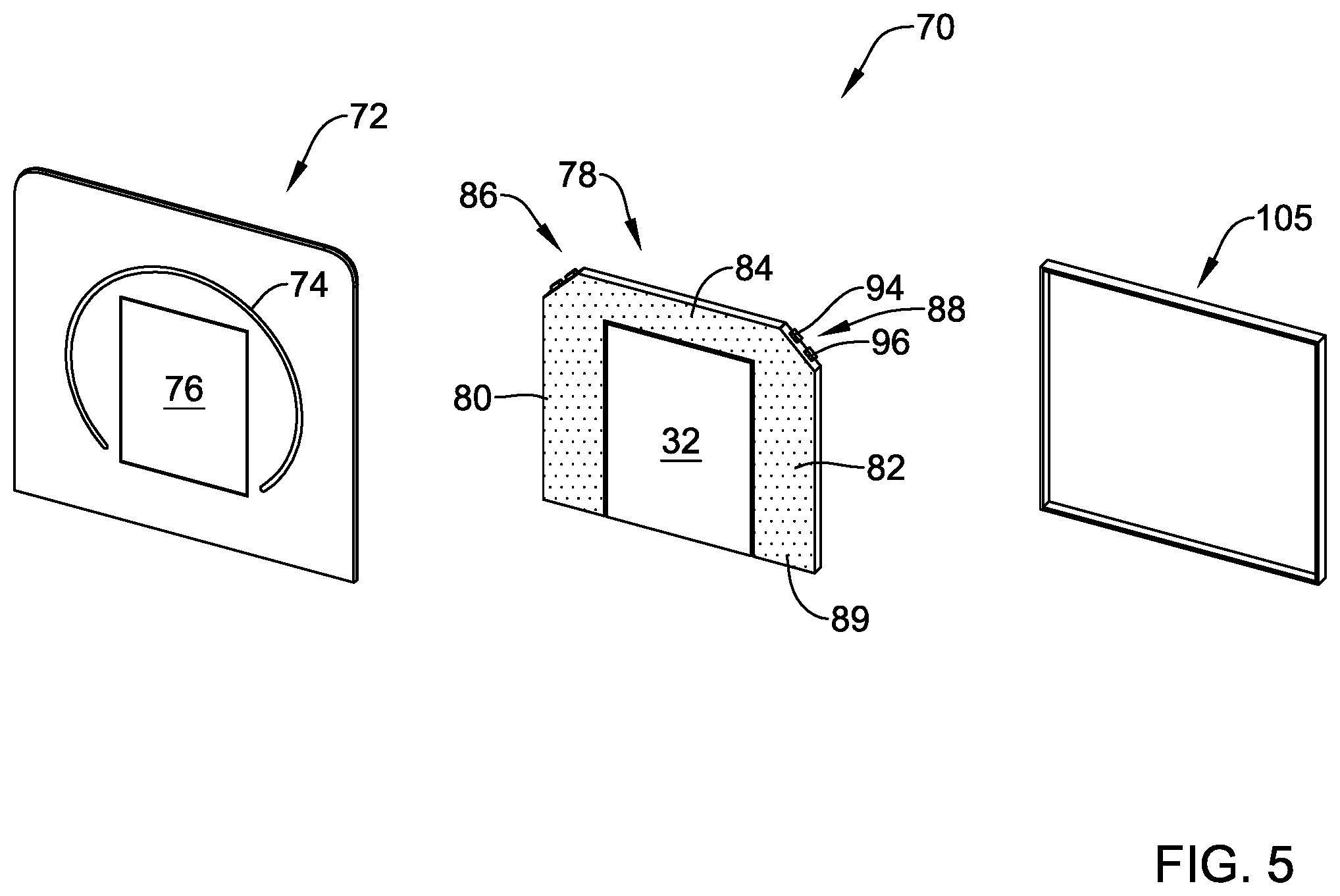 Patent US12345936 Figure 5 – Building control device with a light guide configured for uniformly illuminating a graphical symbol that is visible to a user of the building control device