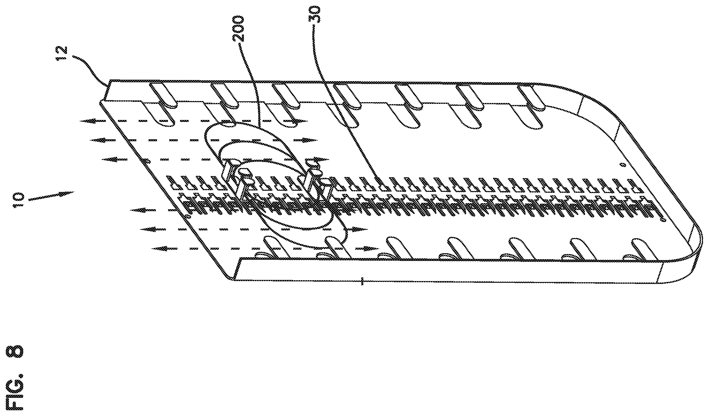 Patent US12345939 Figure 7 – Fiber optic cable storage devices, systems and methods with mounted components and fiber loop management
