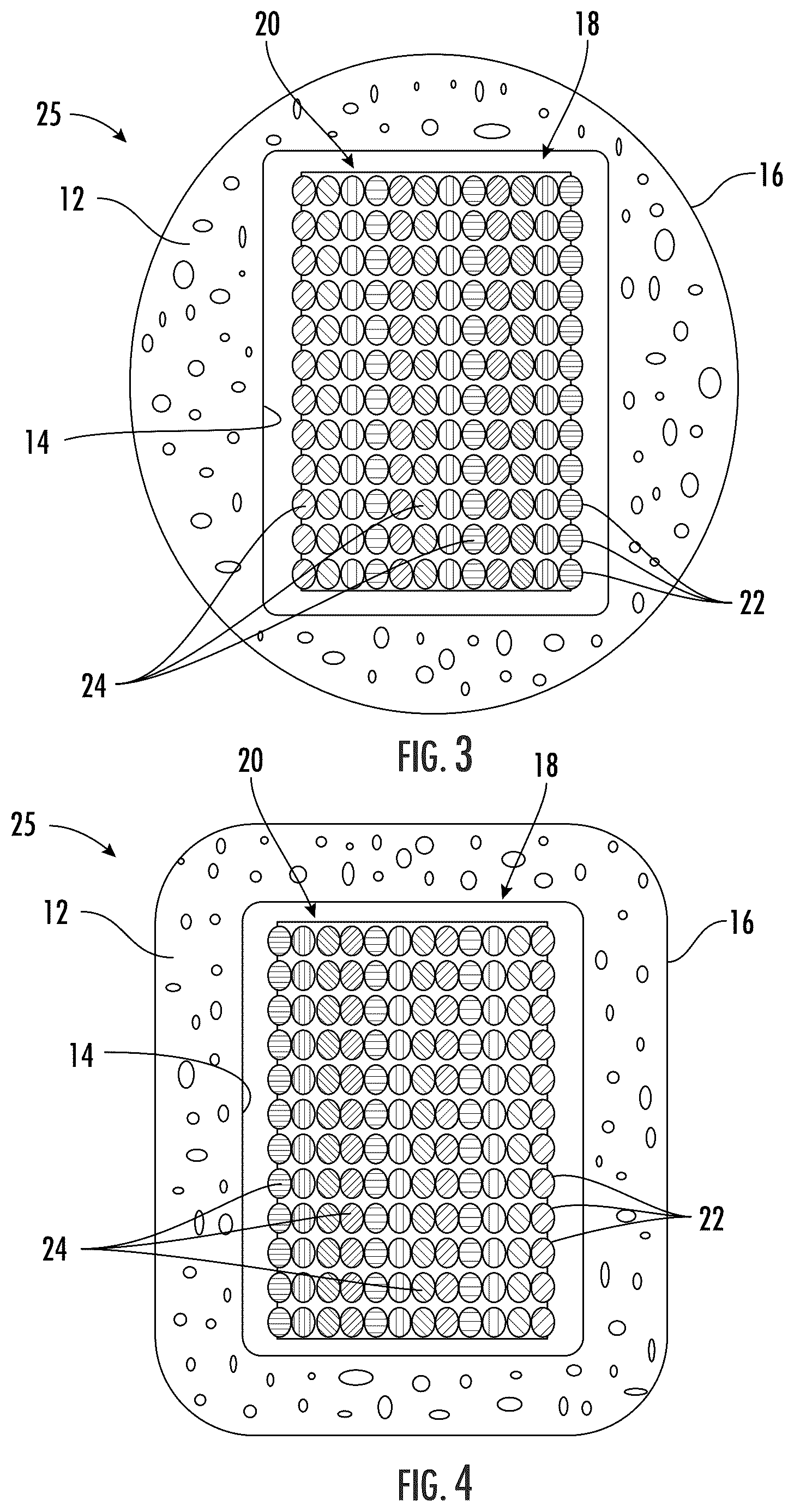 Patent US12345941 Figure 2 – Foamed tube having free space around ribbon stacks of optical fiber cable