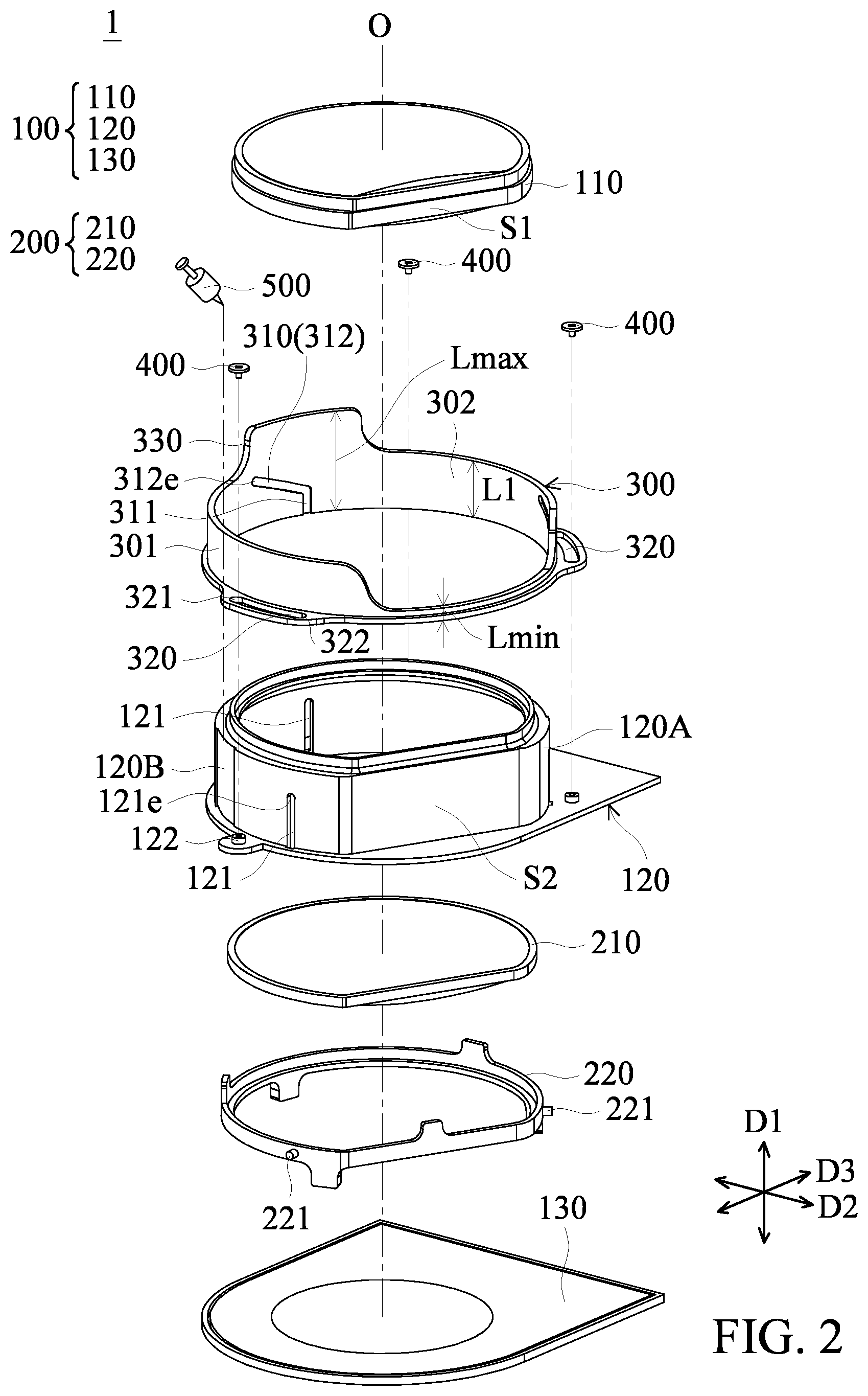 Patent US12345942 Figure 2 – Optical adjustment mechanism of wearable device