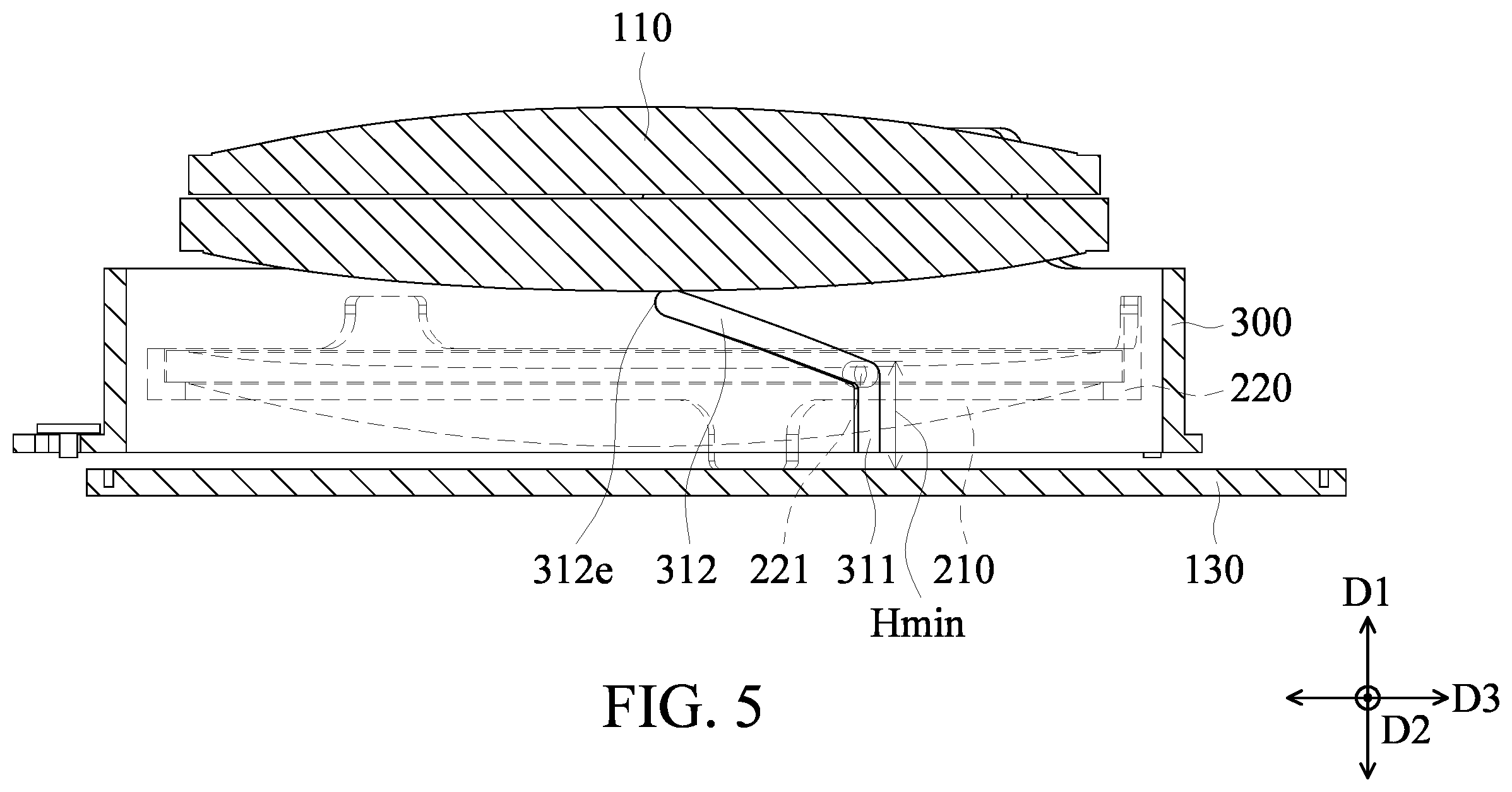 Patent US12345942 Figure 5 – Optical adjustment mechanism of wearable device