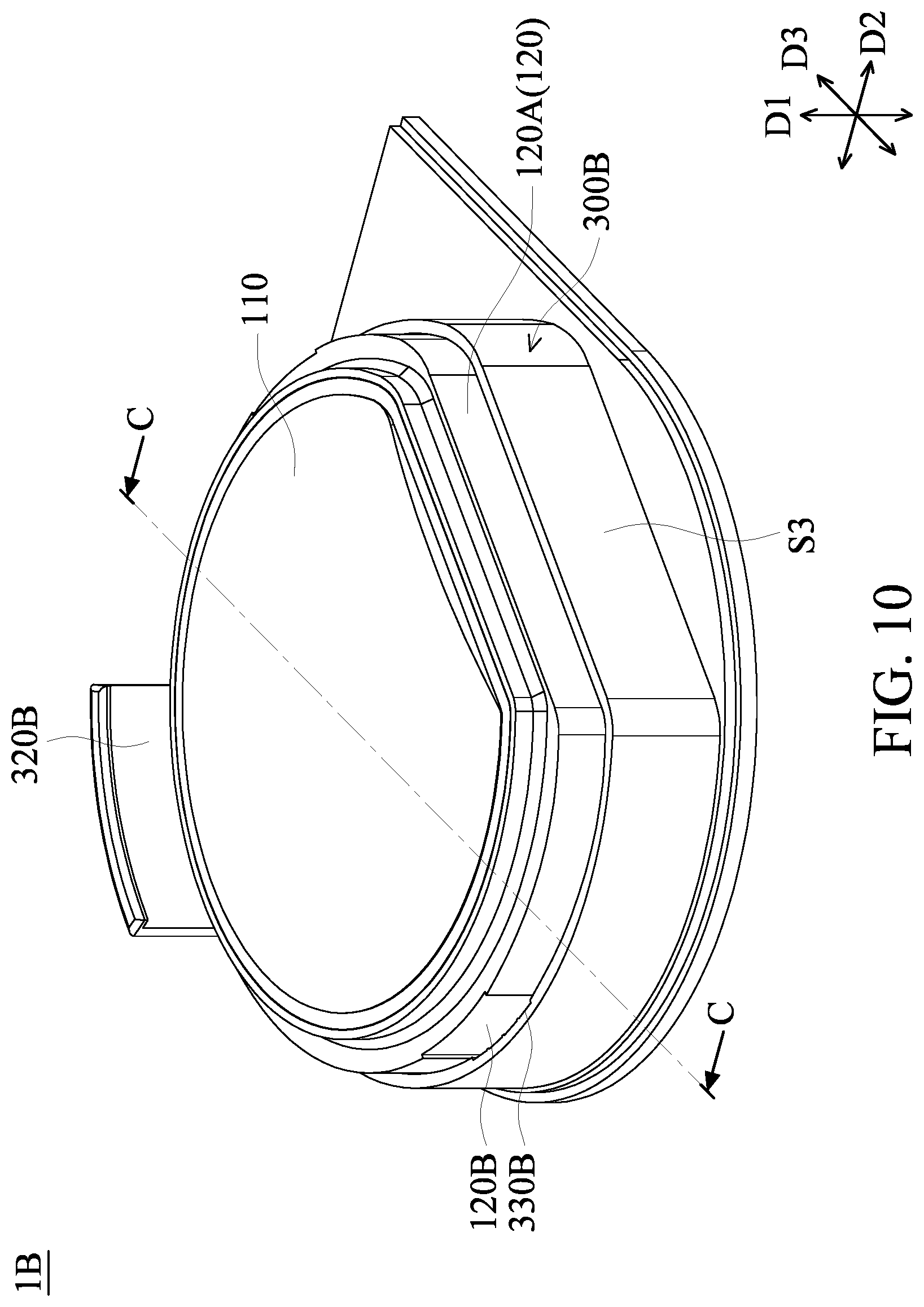 Patent US12345942 Figure 10 – Optical adjustment mechanism of wearable device