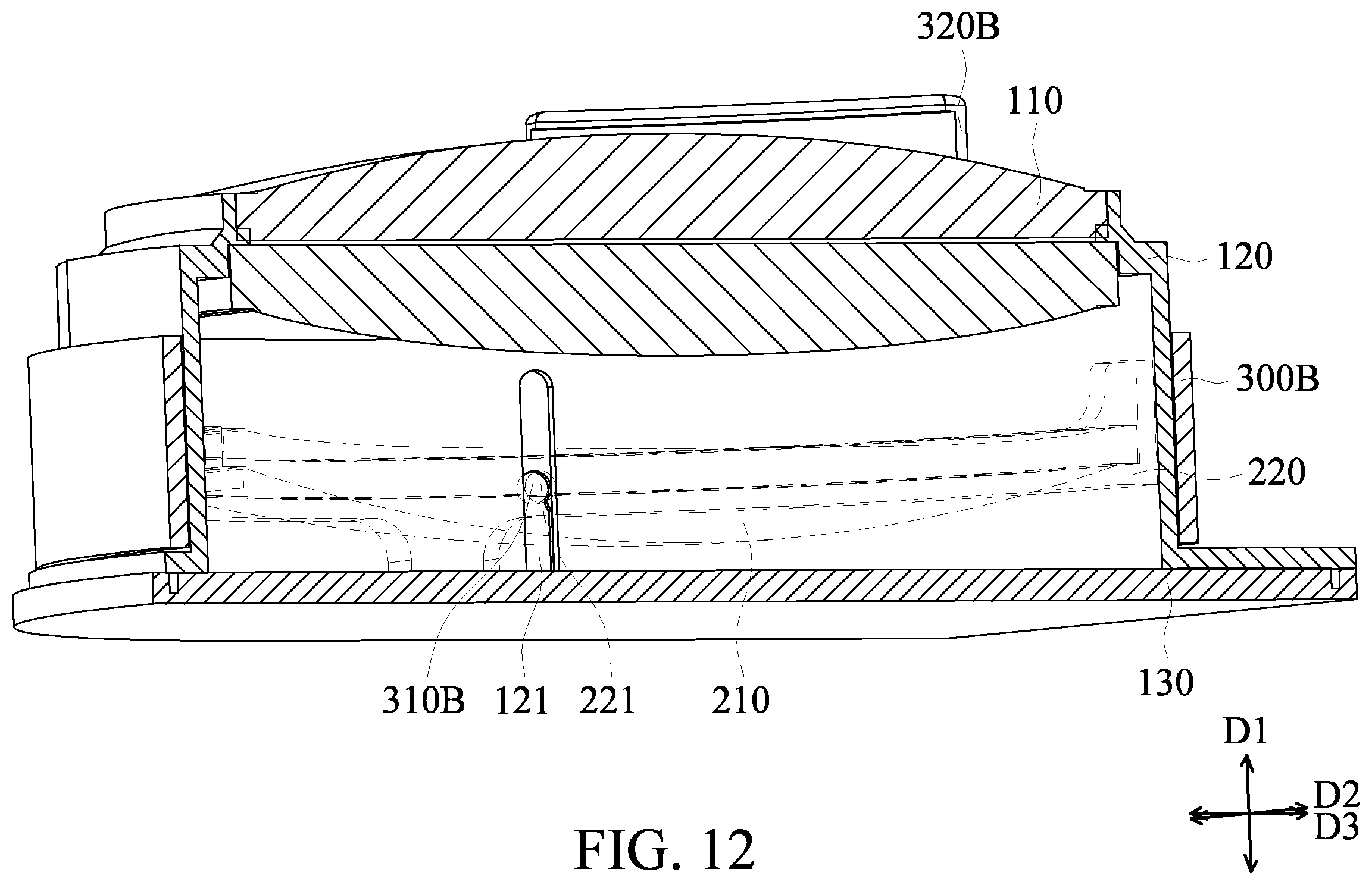 Patent US12345942 Figure 12 – Optical adjustment mechanism of wearable device