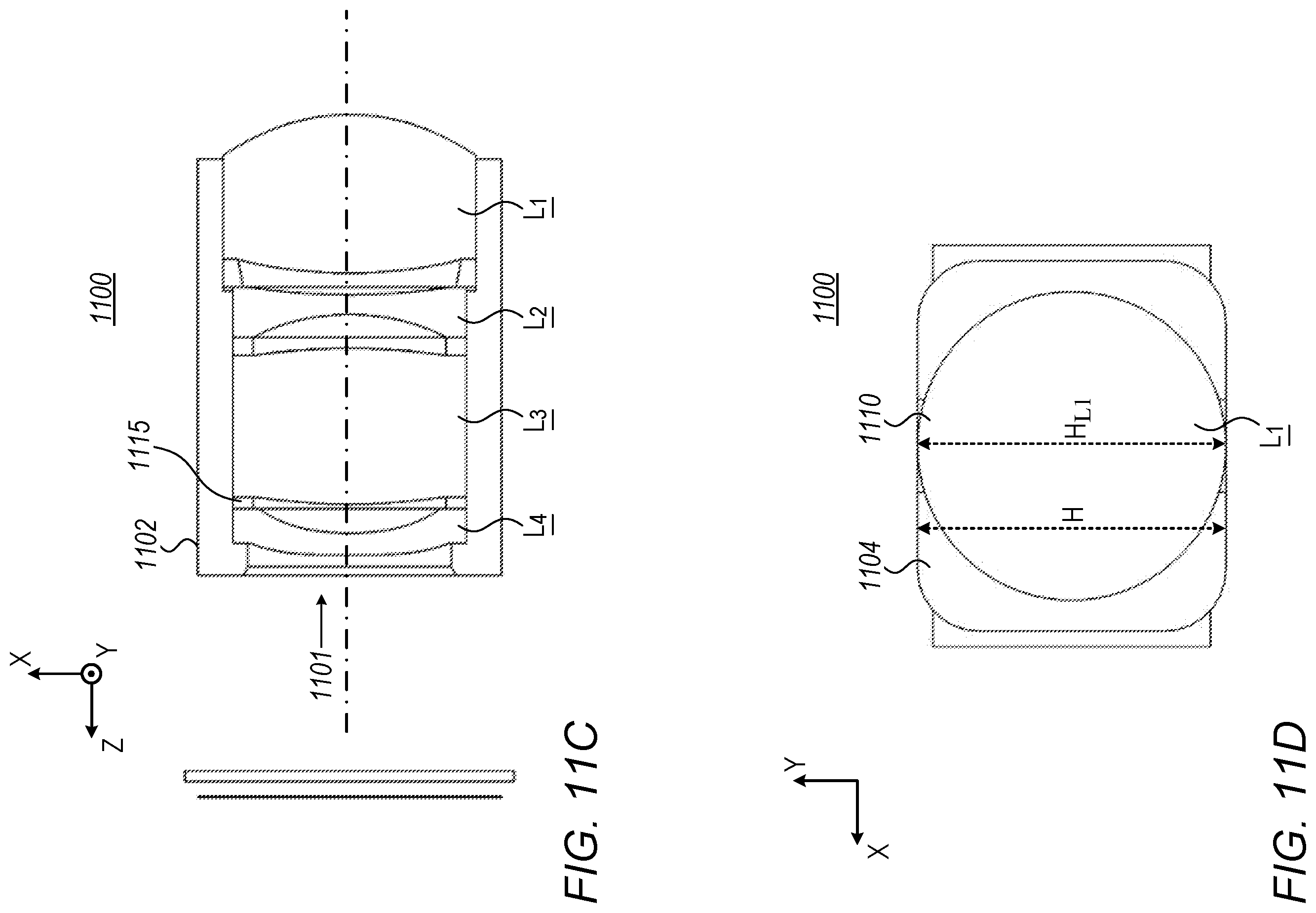 Patent US12345943 Figure 11 – Folded camera lens designs