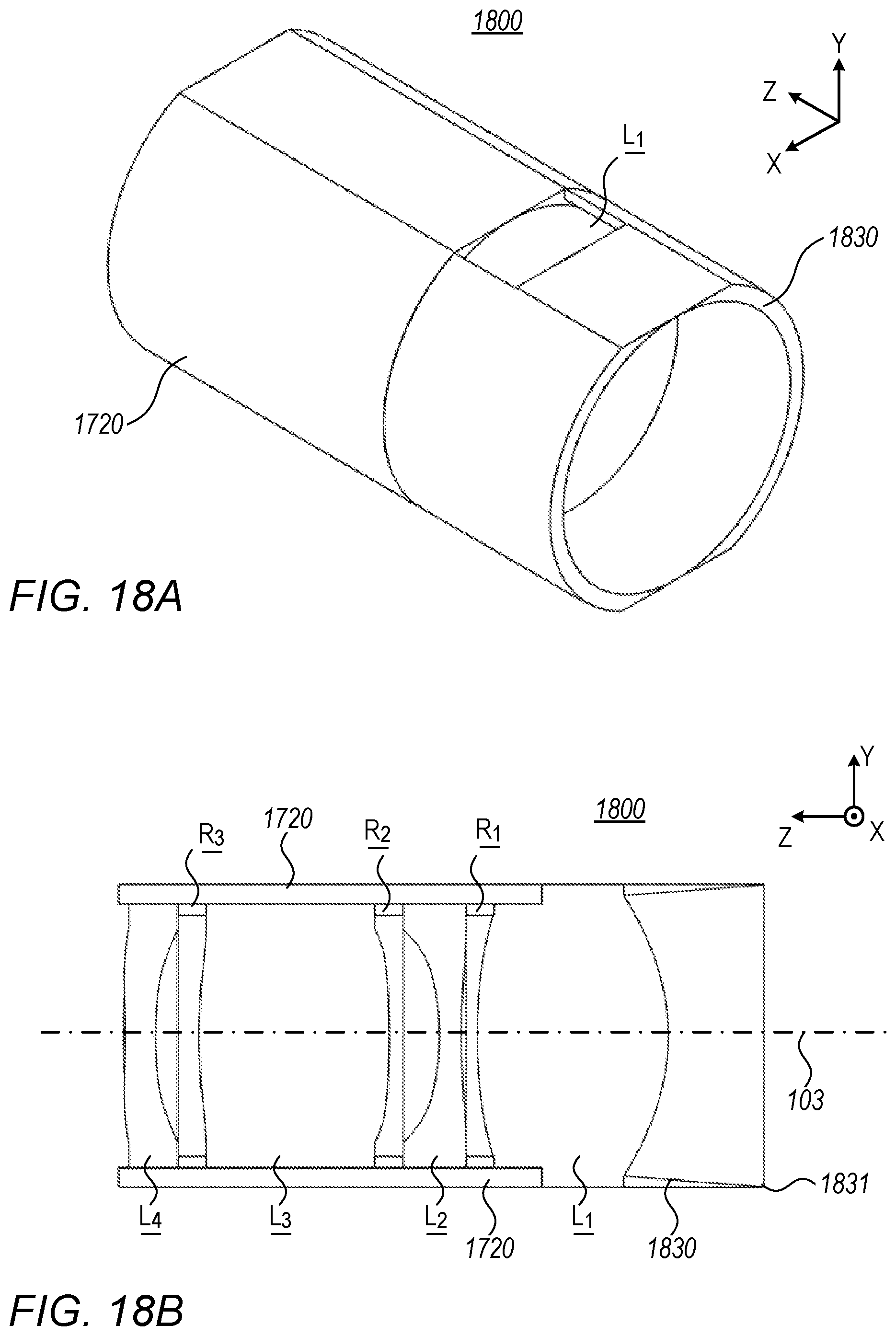 Patent US12345943 Figure 18 – Folded camera lens designs