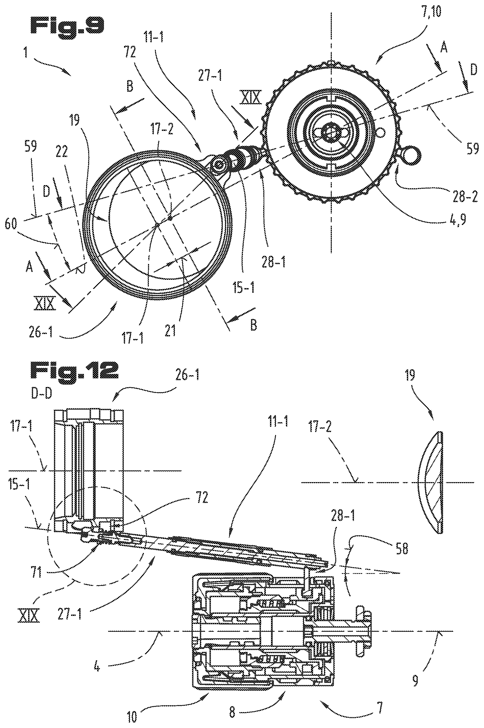 Patent US12345946 Figure 5 – Binocular focusing device and rotational limit