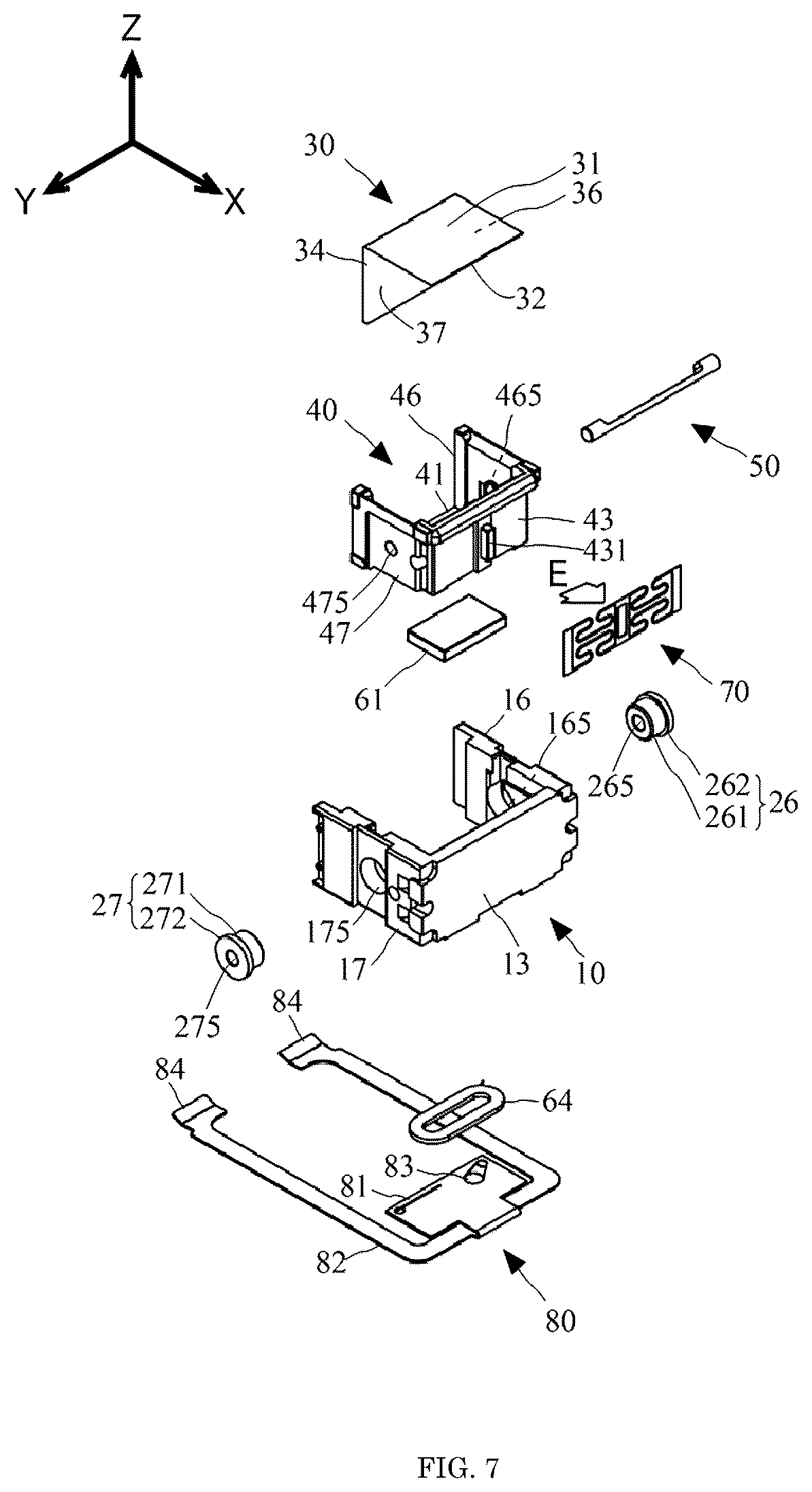 Patent US12345950 Figure 7 – Optical element driving device, camera device and electronic apparatus