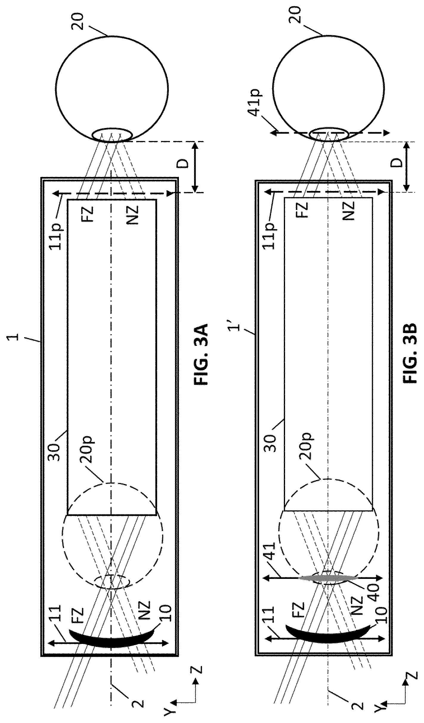 Patent US12345956 Figure 4 – Apparatus and method for projecting a pal lens in front of an eye