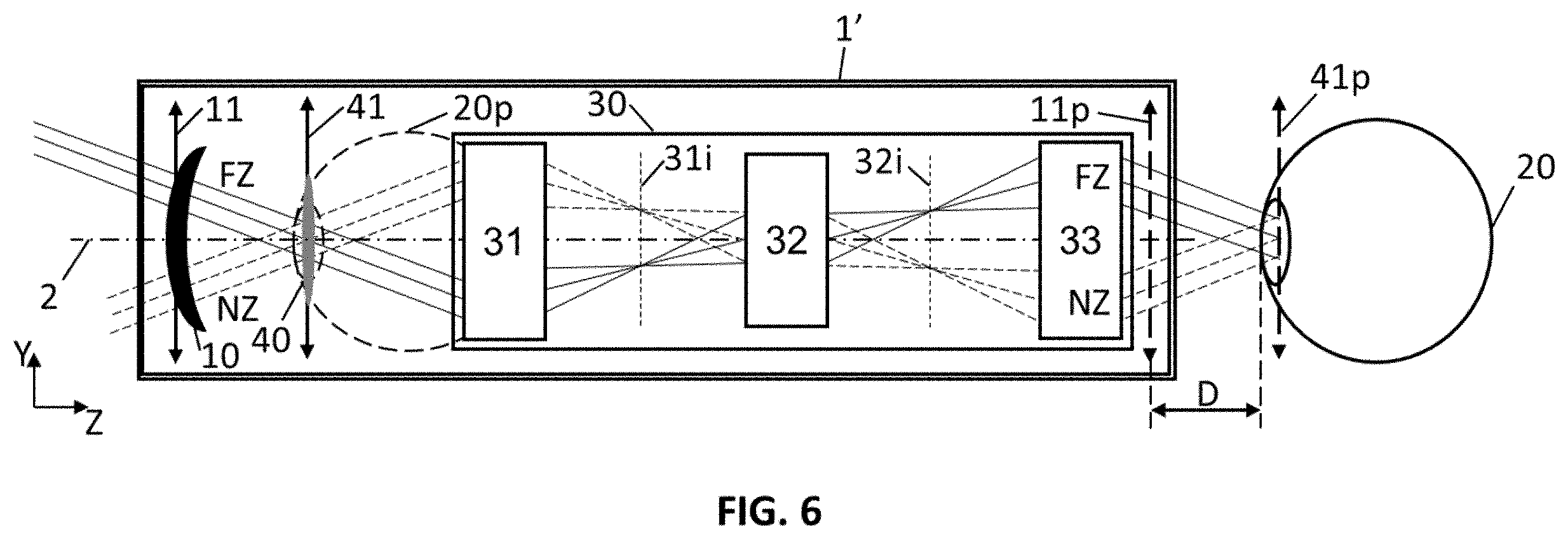 Patent US12345956 Figure 8 – Apparatus and method for projecting a pal lens in front of an eye