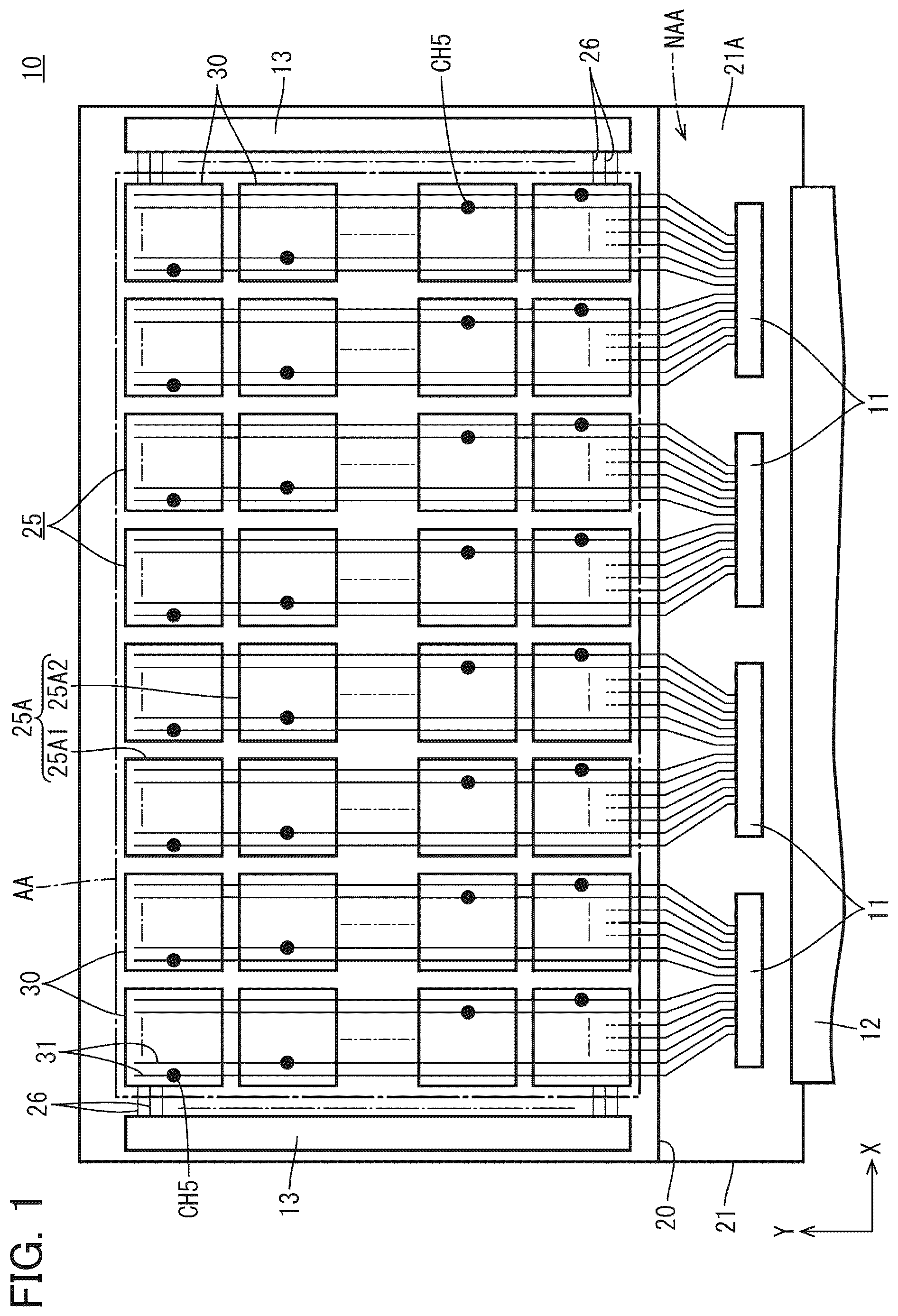 Patent US12345987 Figure 1 – Wiring substrate and display device