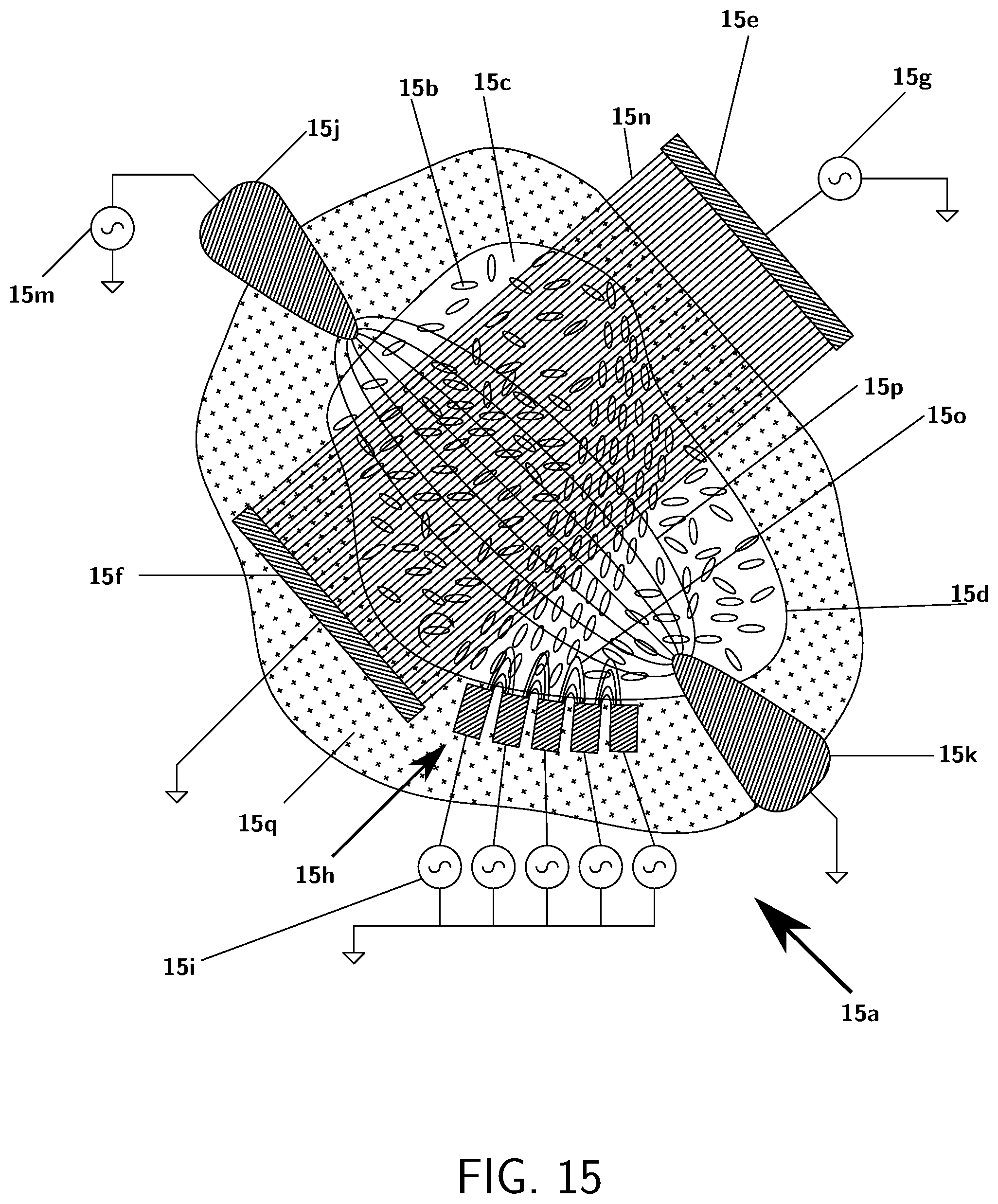 Patent US12345993 Figure 15 – Light control by means of forced translation, rotation, orientation, and deformation of particles using dielectrophoresis
