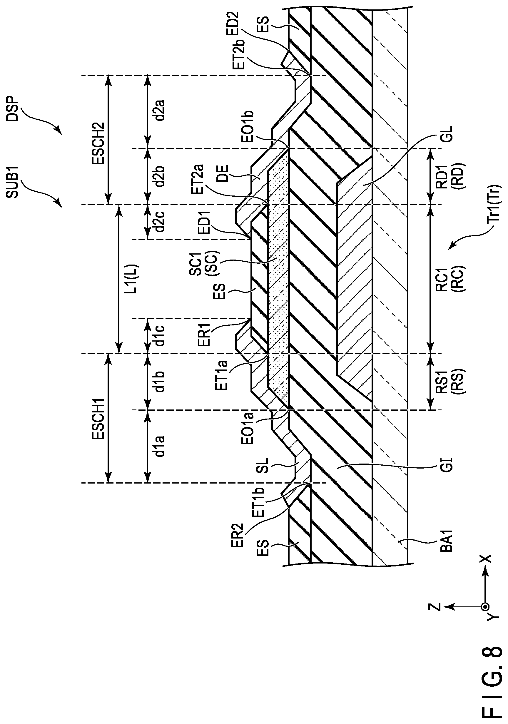 Patent US12345996 Figure 8 – Semiconductor substrate usable in an electrophoretic display device