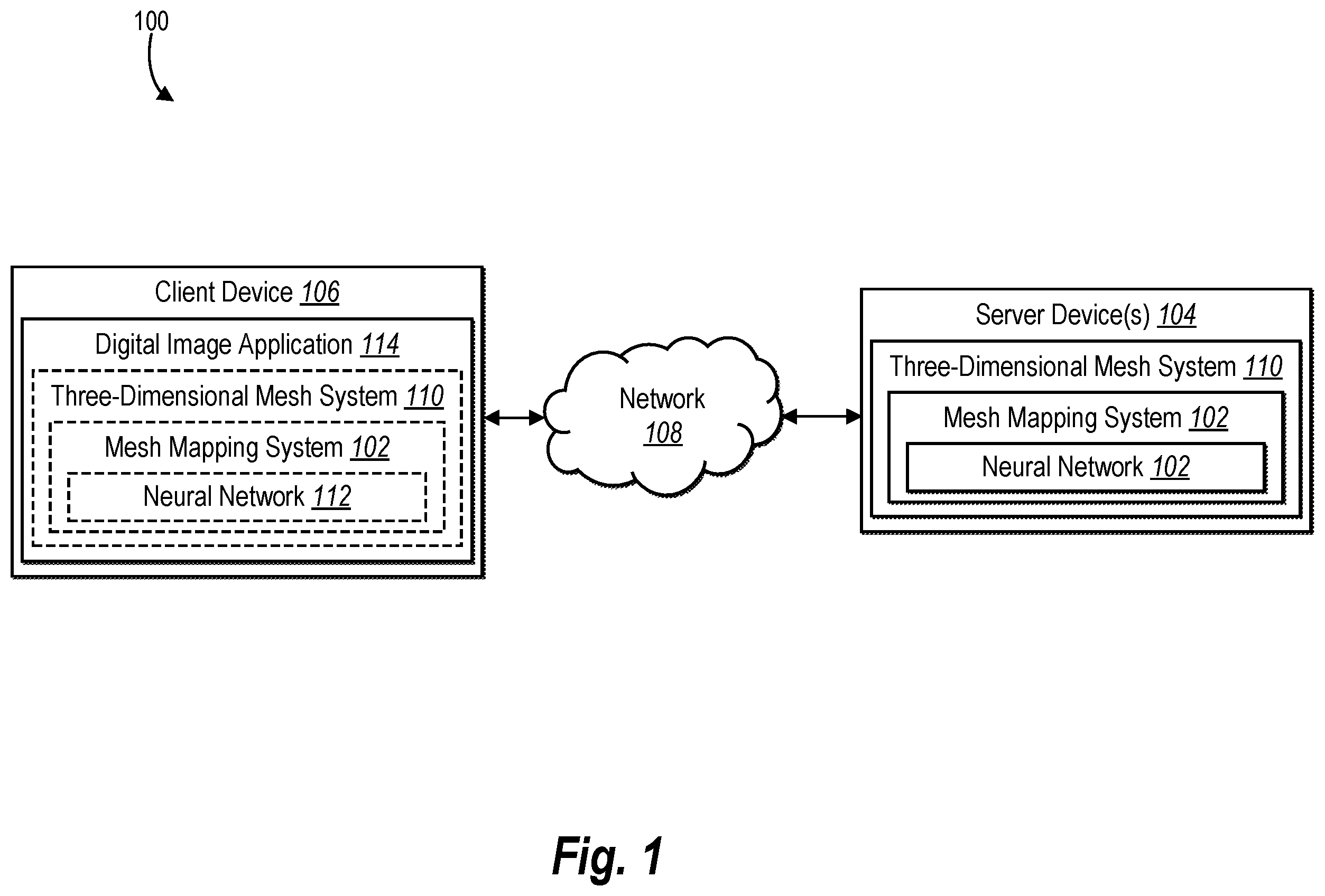 Patent US12347034 Figure 1 – Generating mappings of three-dimensional meshes utilizing neural network gradient fields
