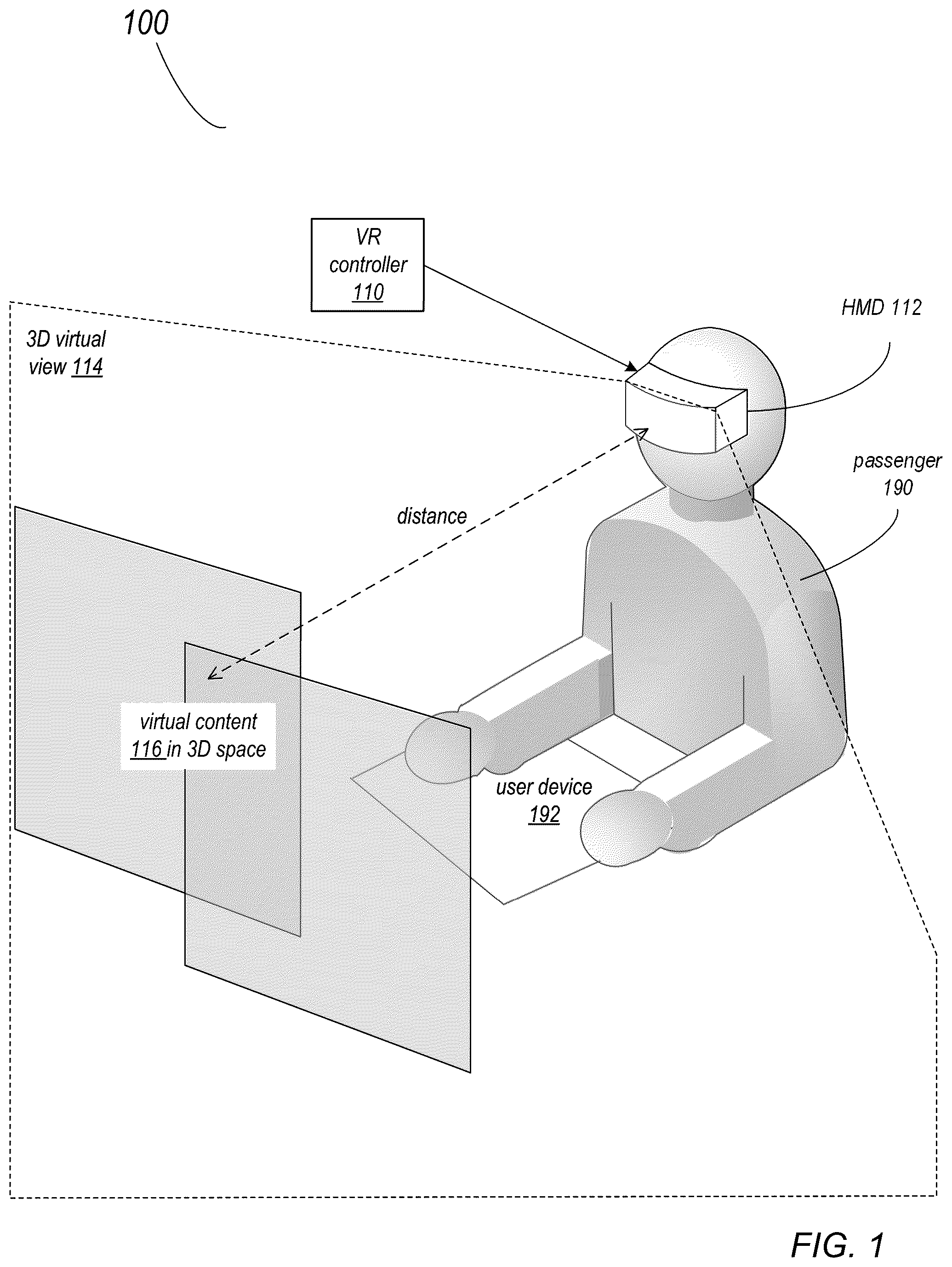 Patent US12347047 Figure 1 – Immersive virtual display