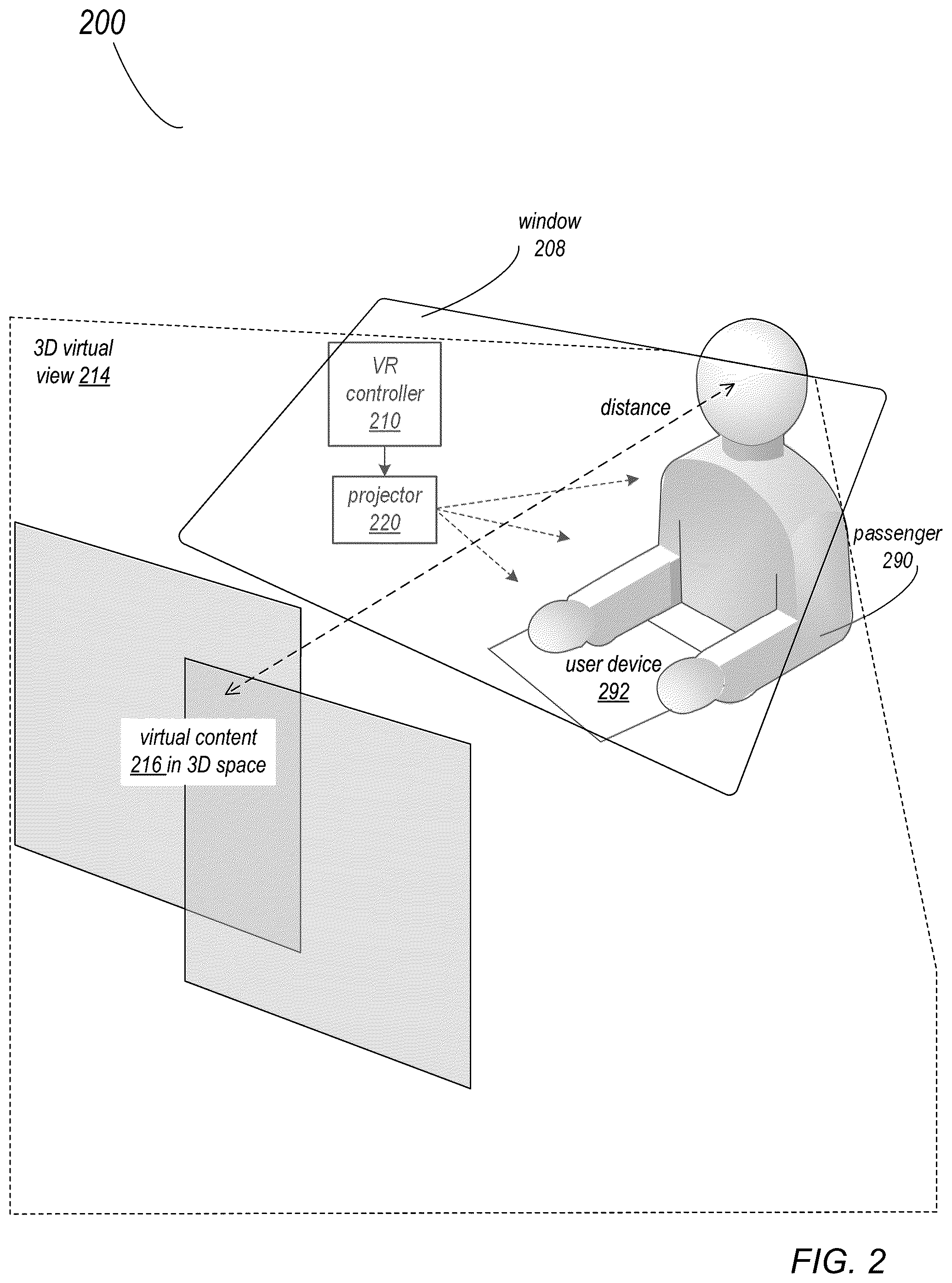 Patent US12347047 Figure 2 – Immersive virtual display