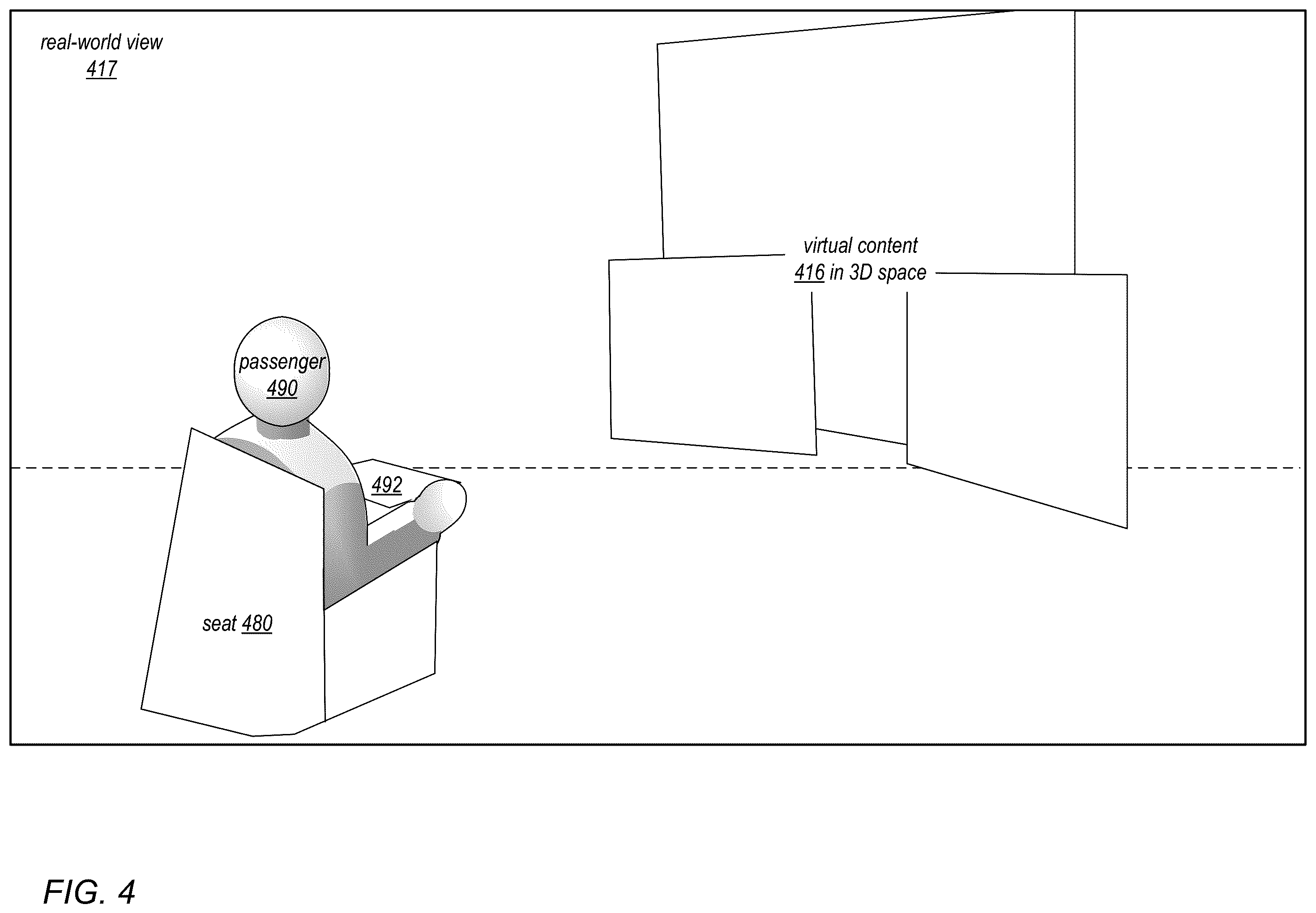 Patent US12347047 Figure 4 – Immersive virtual display