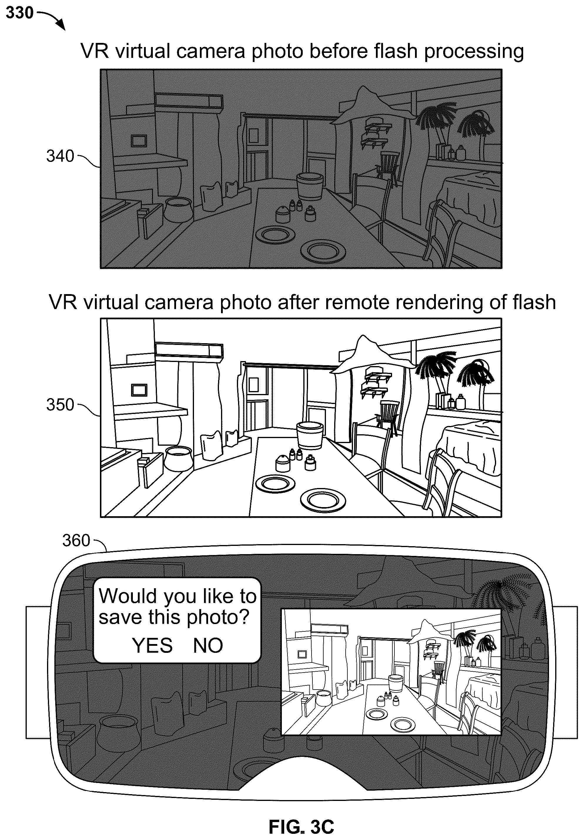 Patent US12347055 Figure 8 – Visual effects and content enhancements for VR