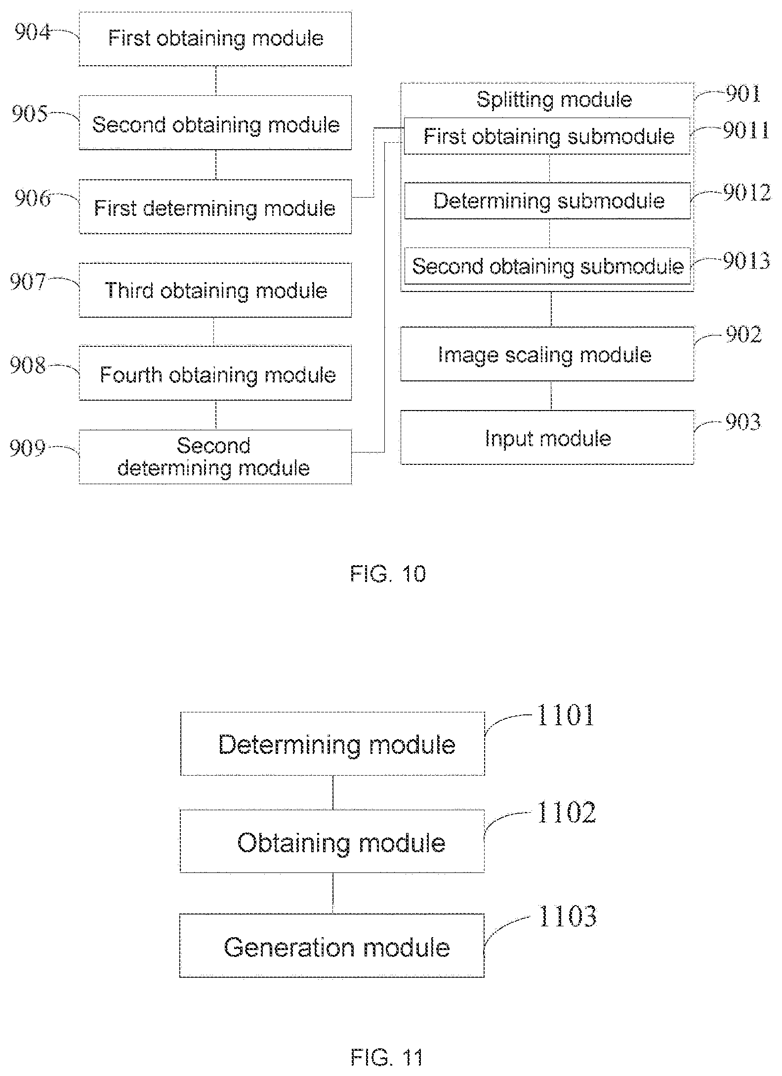 Patent US12347061 Figure 8 – Splitting and scaling images for input to a model and method, medium, and device therefor
