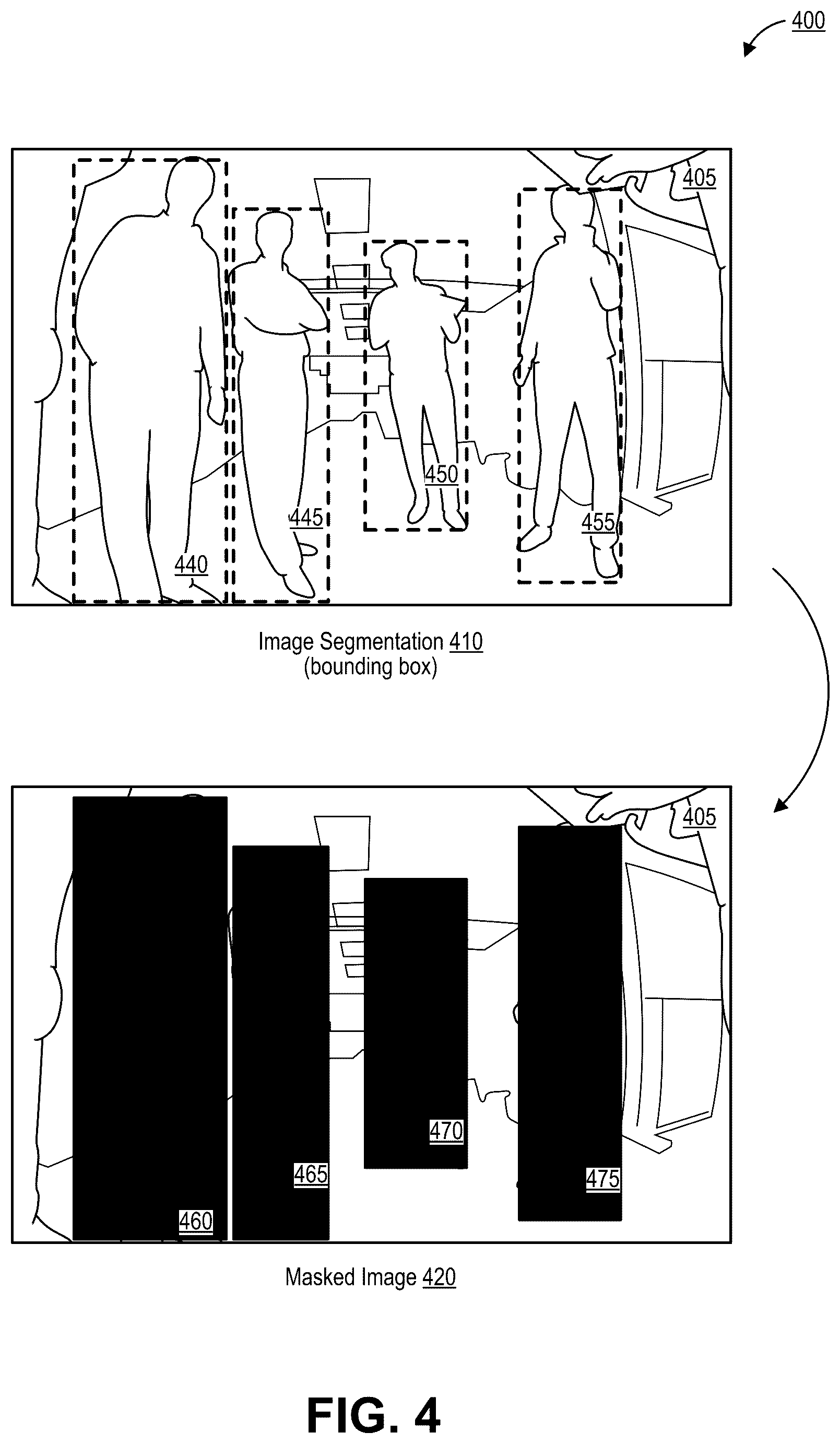 Patent US12347114 Figure 5 – Object segmentation and feature tracking