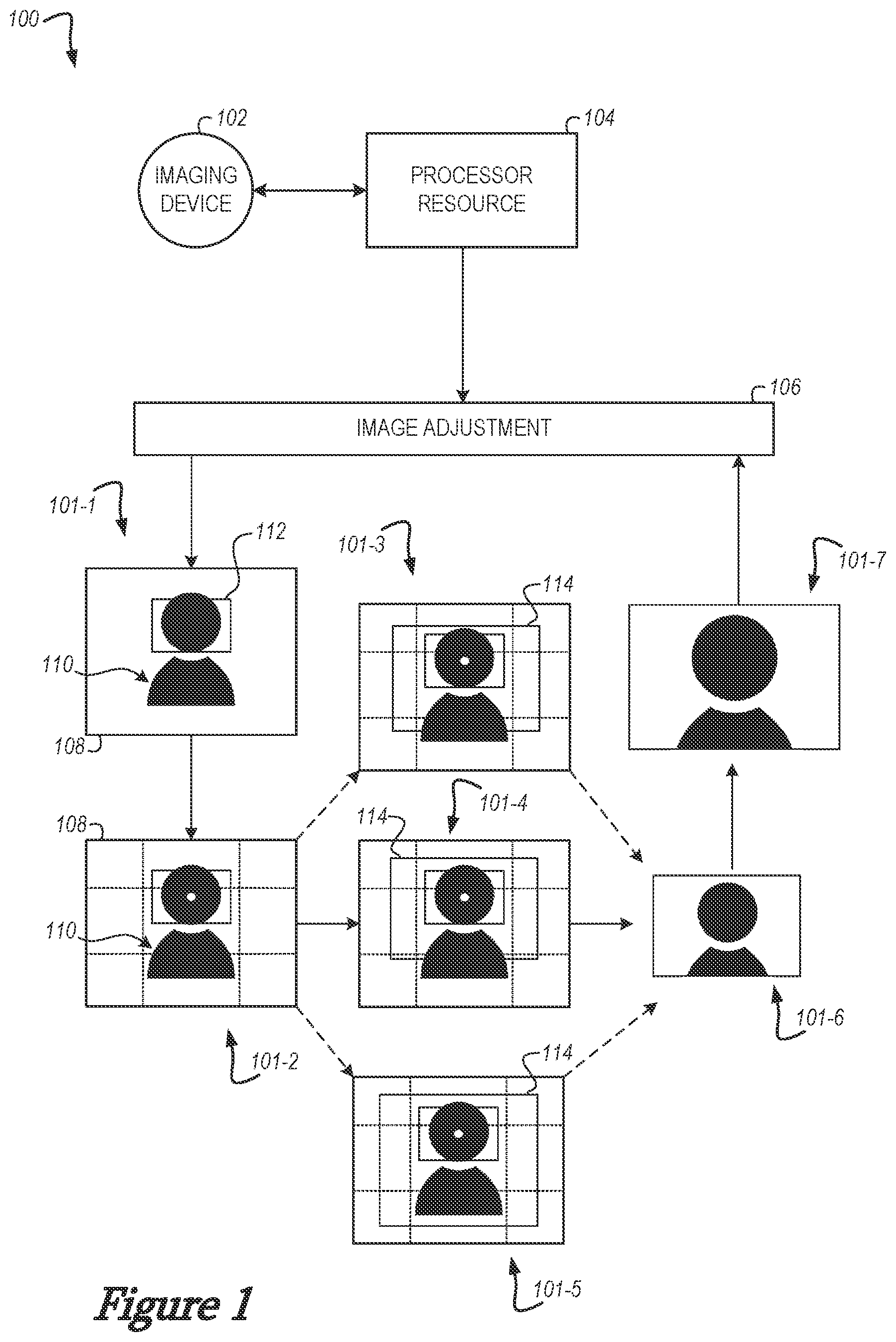 Patent US12347155 Figure 1 – Image adjustment