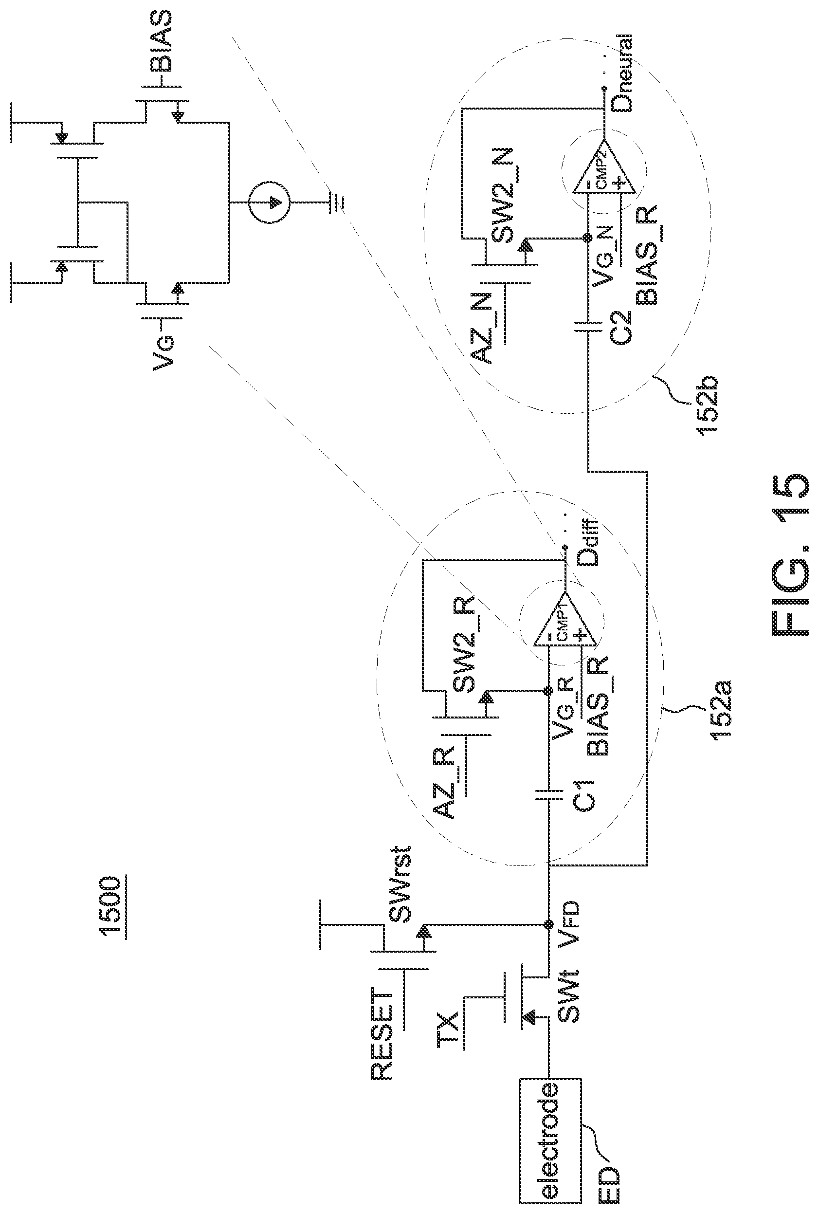 Patent US12347181 Figure 16 – Neural signal detection circuit outputting time difference data or neural data