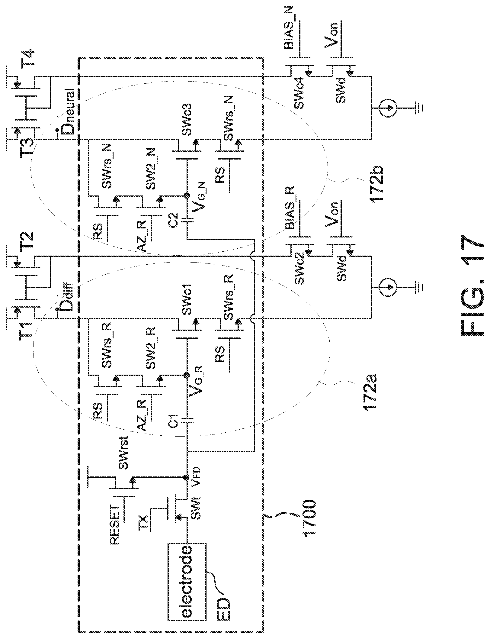 Patent US12347181 Figure 18 – Neural signal detection circuit outputting time difference data or neural data