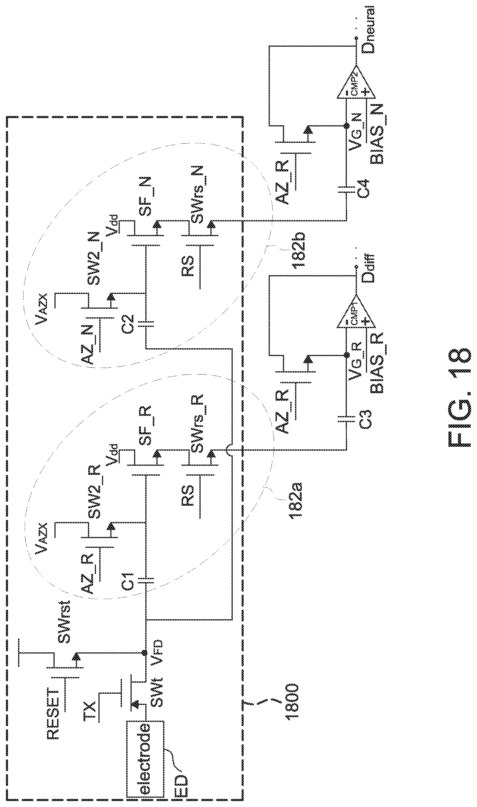 Patent US12347181 Figure 19 – Neural signal detection circuit outputting time difference data or neural data