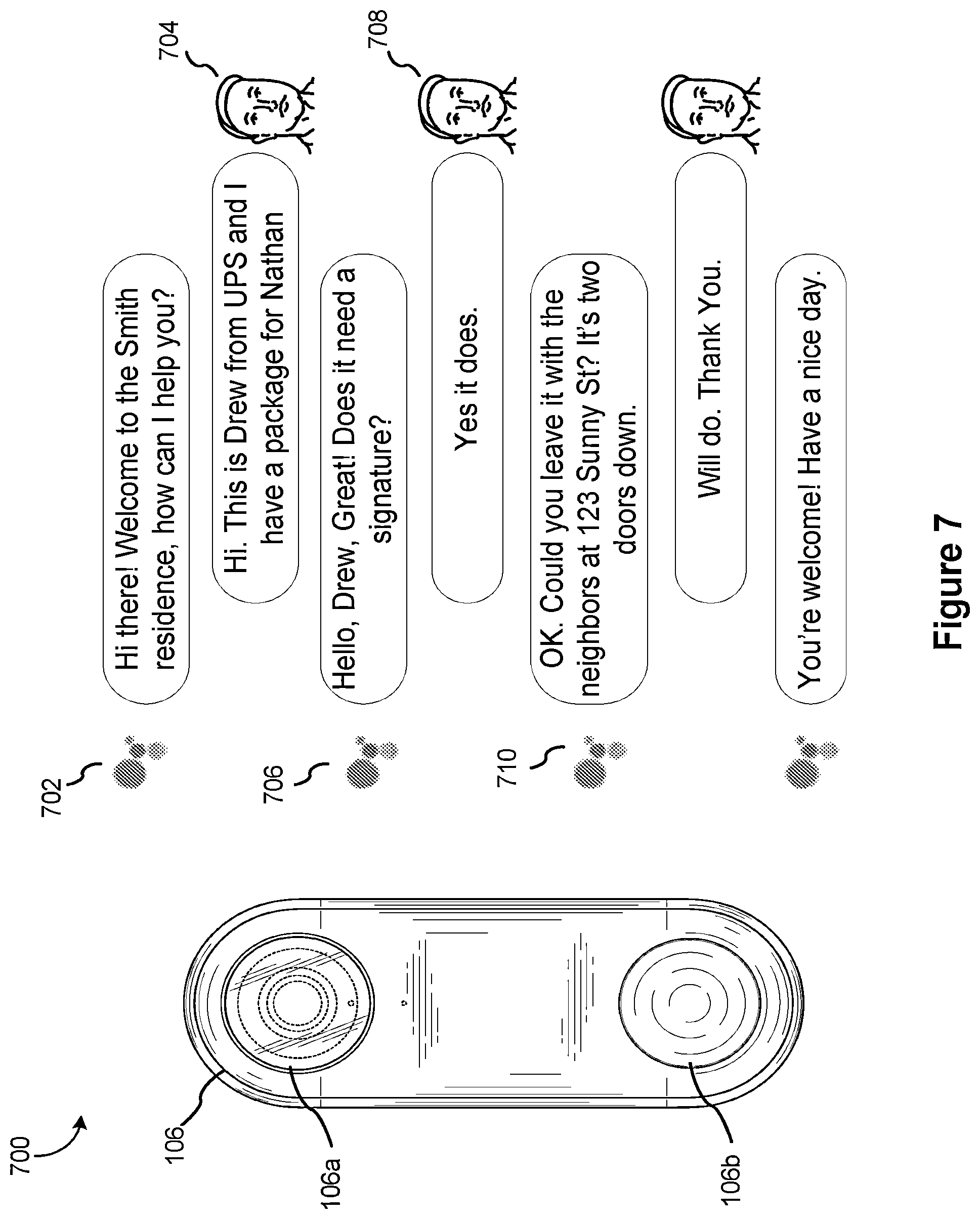 Patent US12347201 Figure 9 – Interacting with visitors of a connected home environment