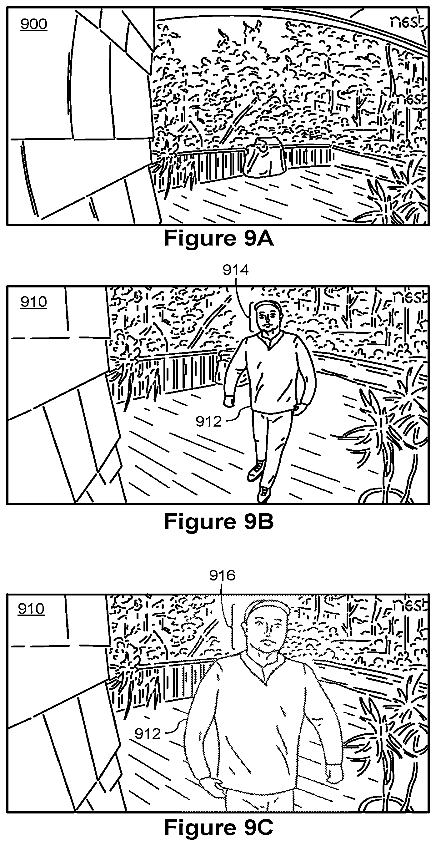 Patent US12347201 Figure 11 – Interacting with visitors of a connected home environment