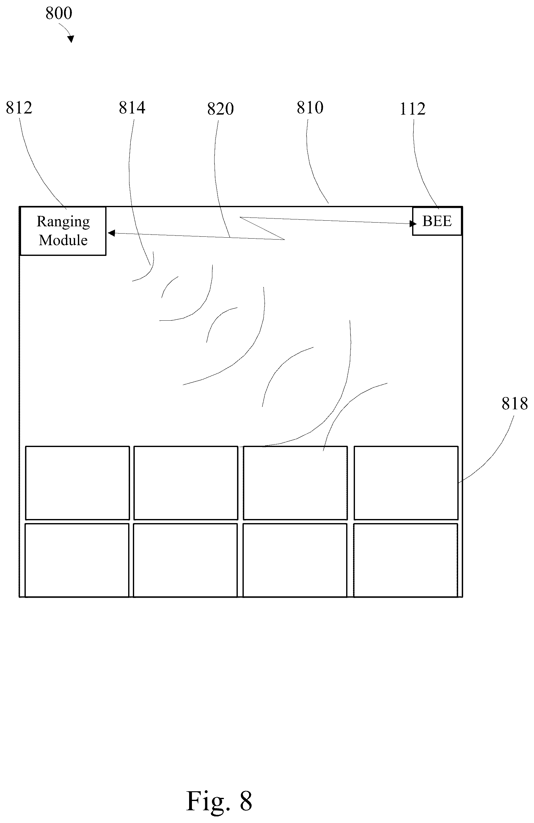 Patent US12347248 Figure 8 – Load management using ranging