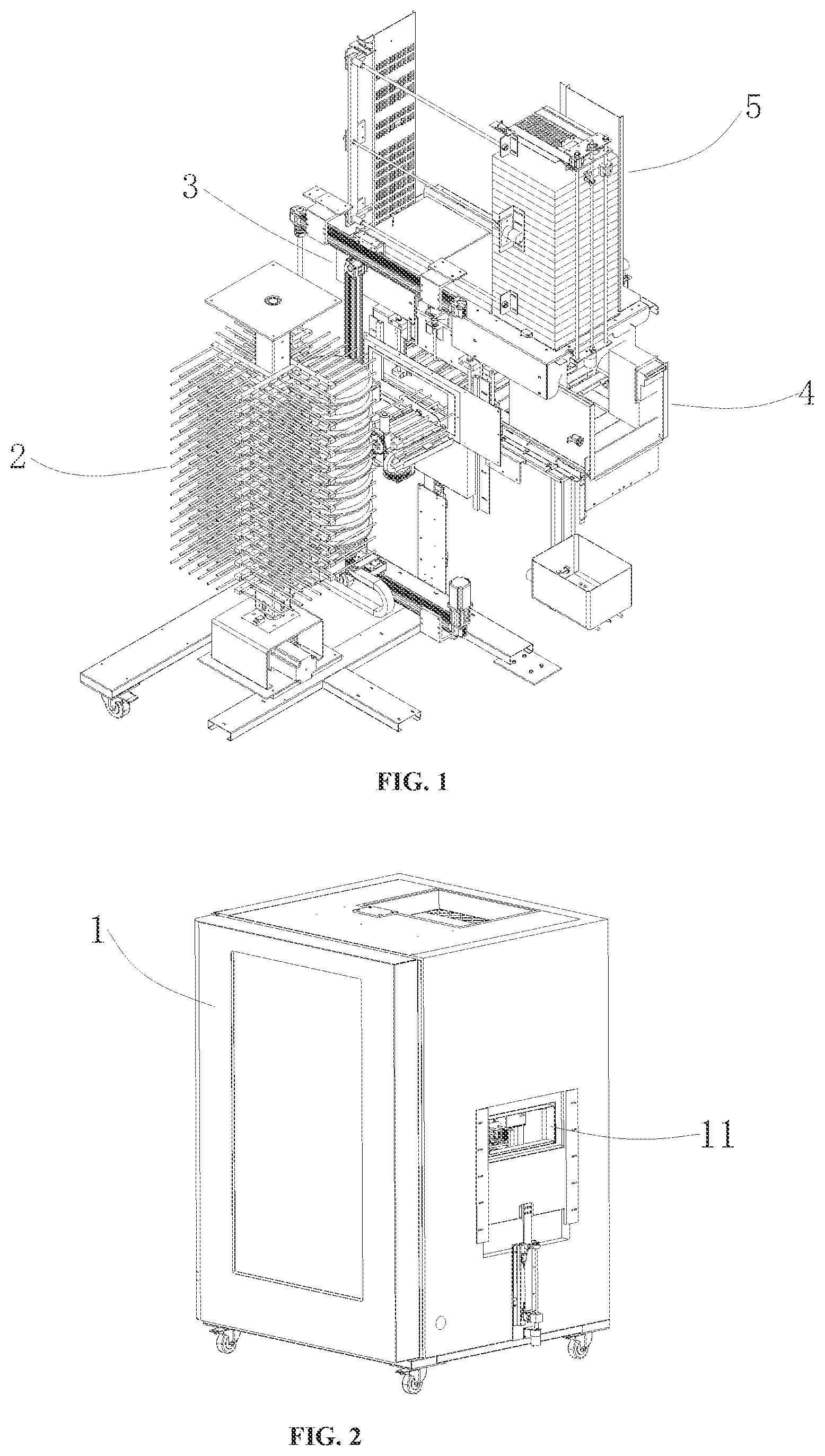 Patent US12347261 — Conveying device, pizza vending machine, and automatic pizza selling system — Figure 1