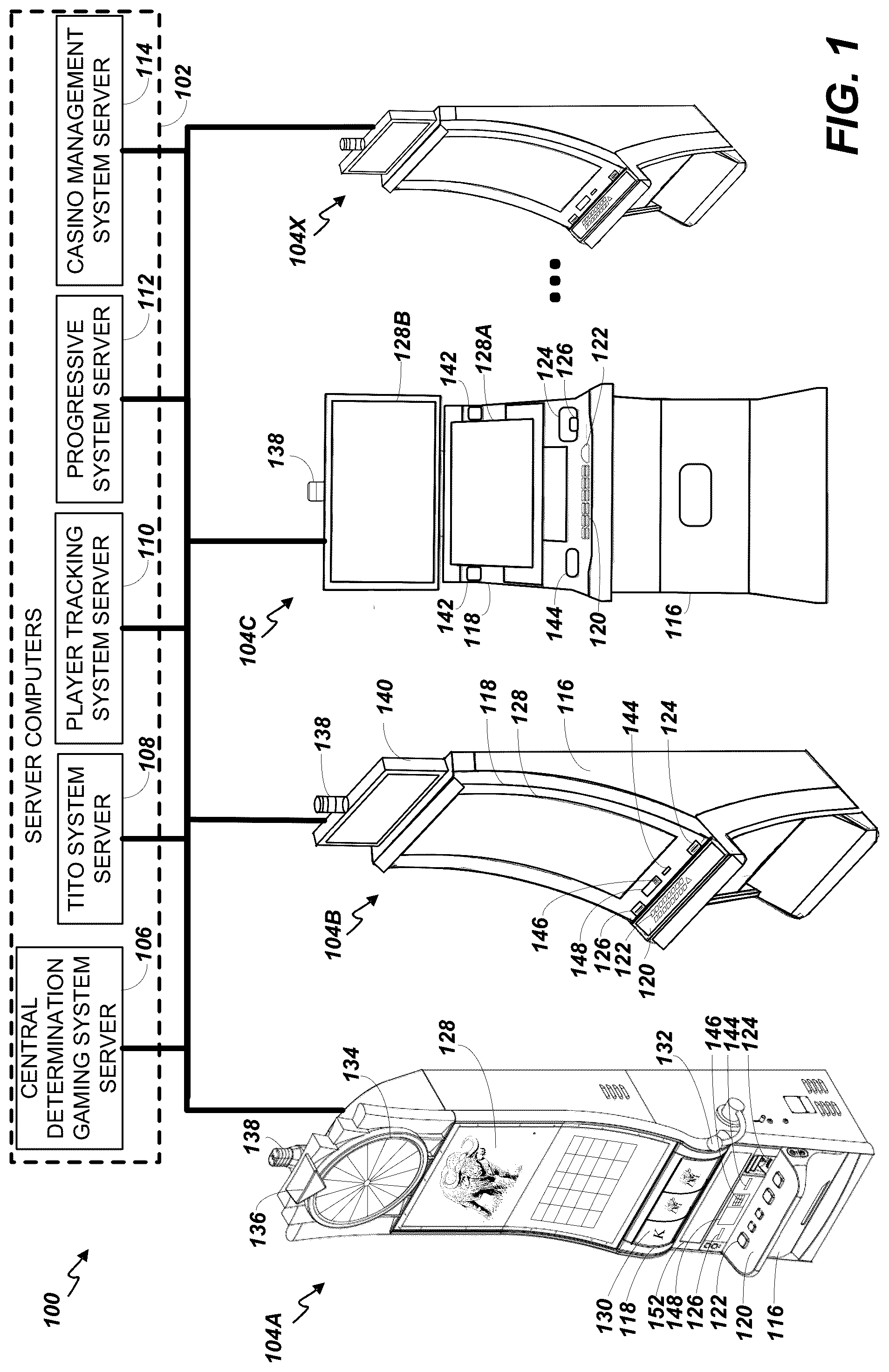 Patent US12347263 Figure 1 – Systems and methods for dynamic theme selection in electronic gaming